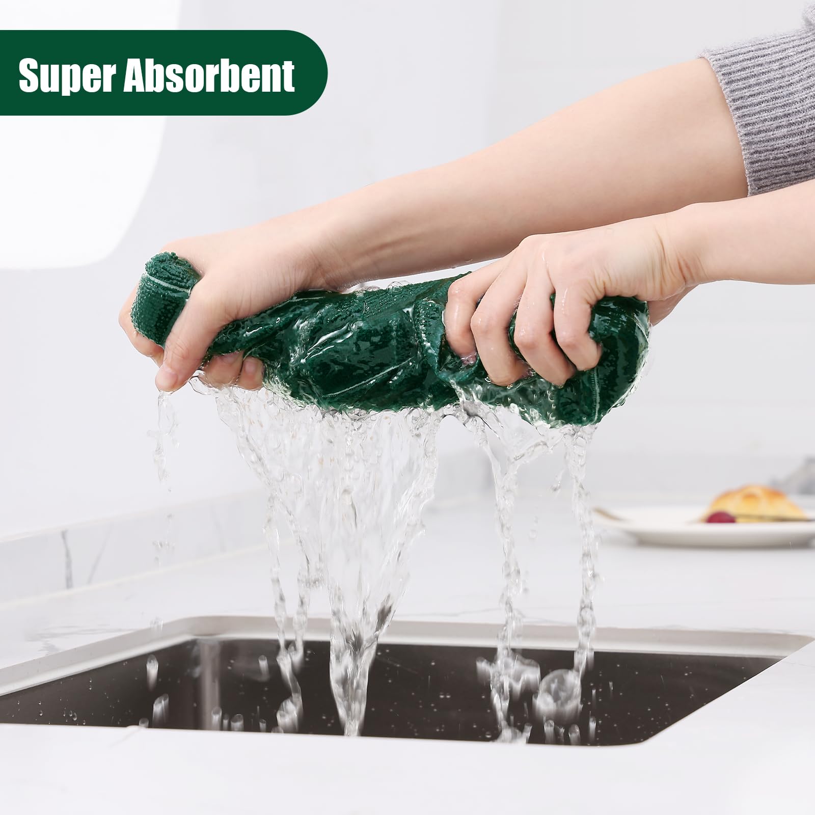 Microfiber Kitchen Towels and Dishcloths Sets (12 Count)