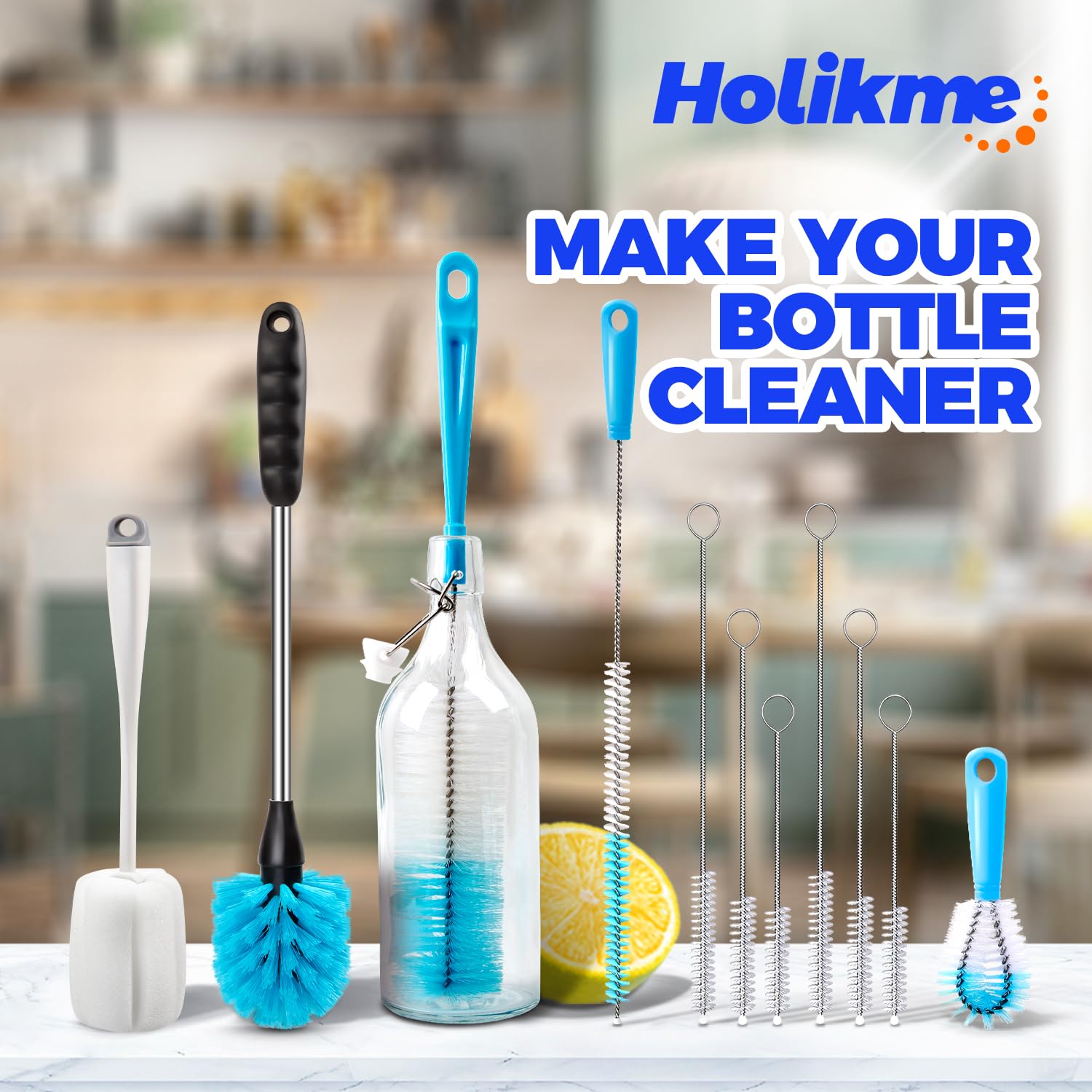 Bottle Brush Tube Cleaning Lab Set with Long Handle (11 Count)