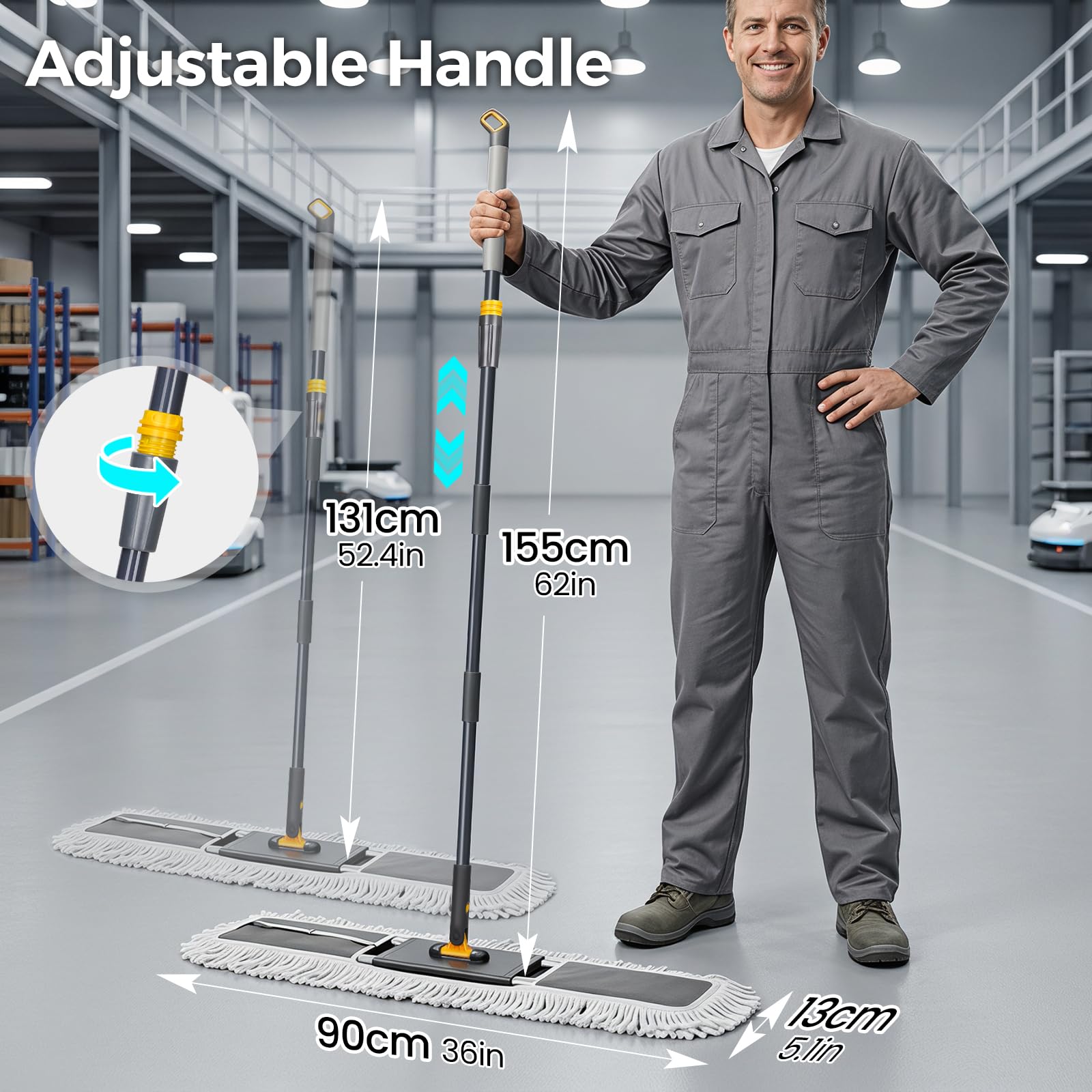 36" Commercial Dust Mop for Floor Cleaning
