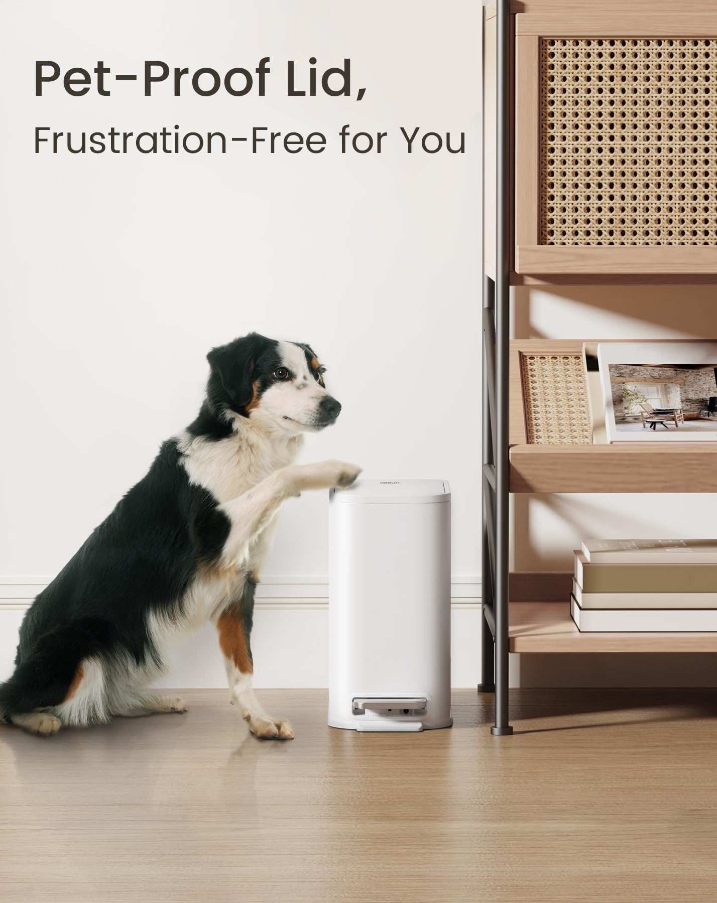 Small Bathroom Trash Can with Lid Soft Close & Pedal