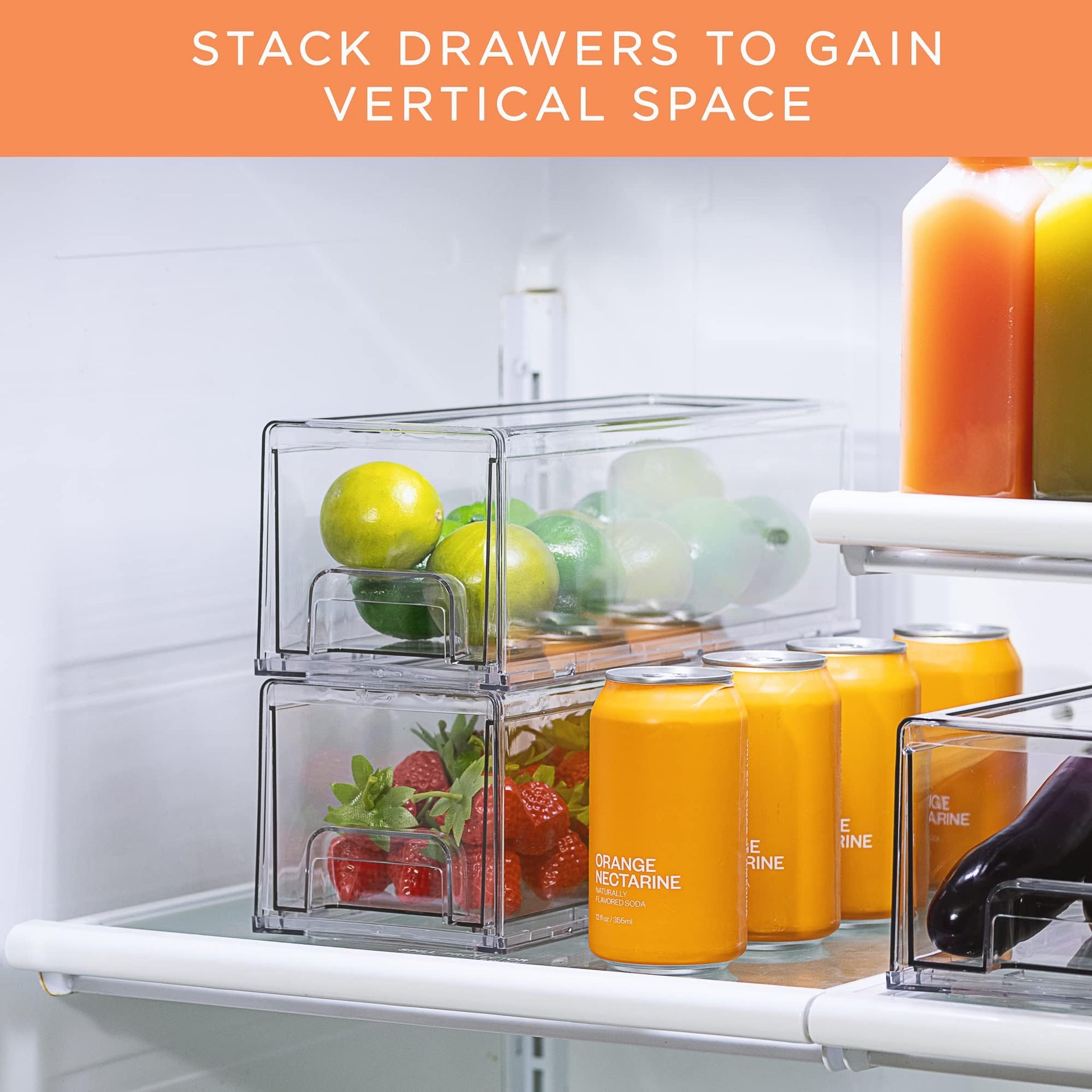 Small Wide Clear Storage Drawers (4 Count)