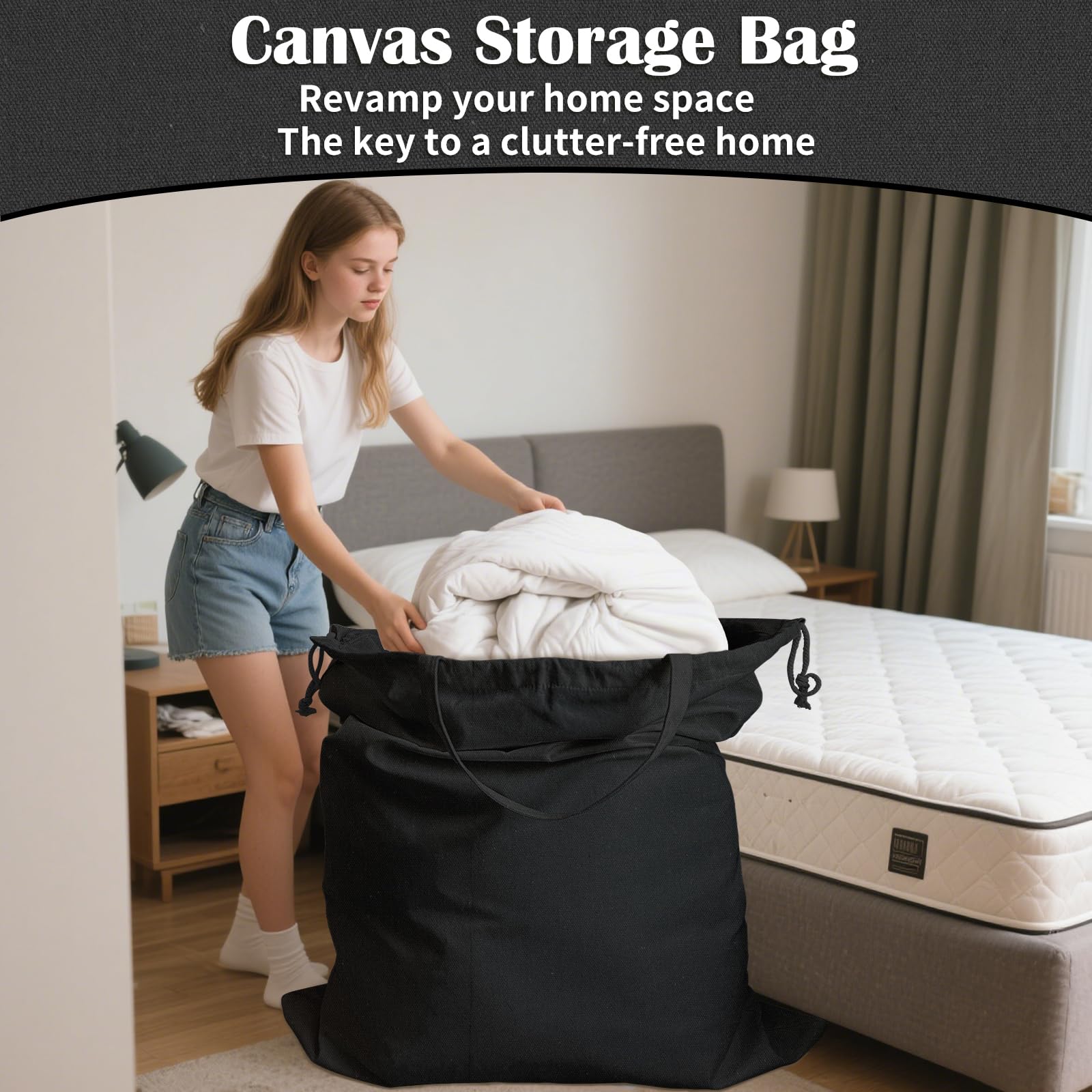 Canvas Laundry Bag 40"W x35"H