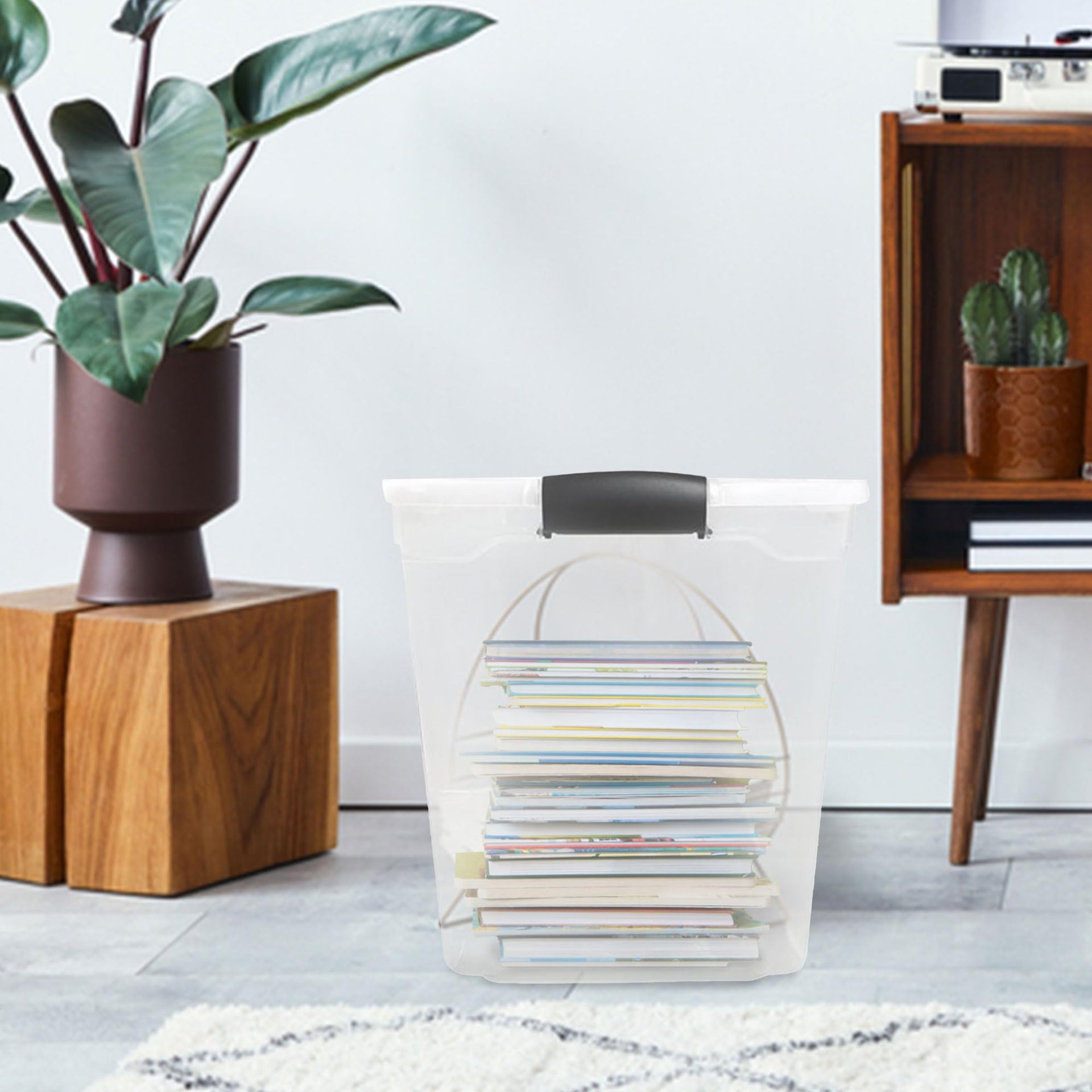 Clear Plastic Storage Bins w (2 Count)