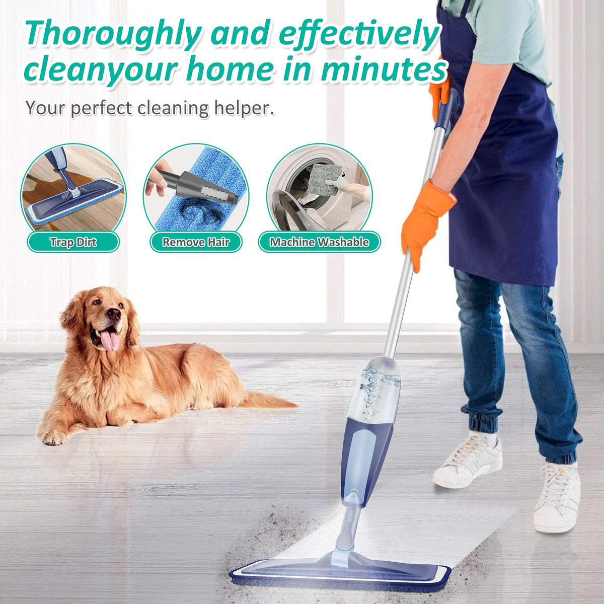 Spray Mops for Floor Cleaning Microfiber Wood Floor Mop