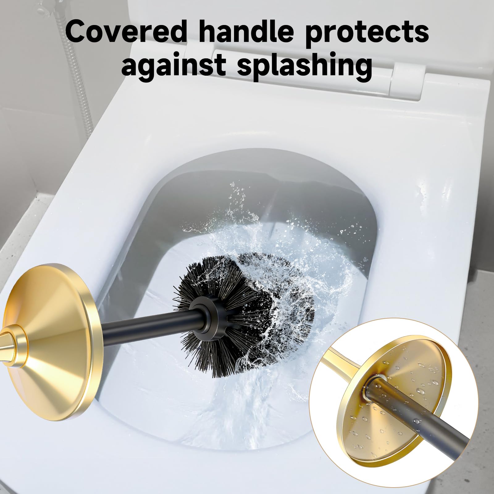 Brushed Gold Toilet Brush and Holder