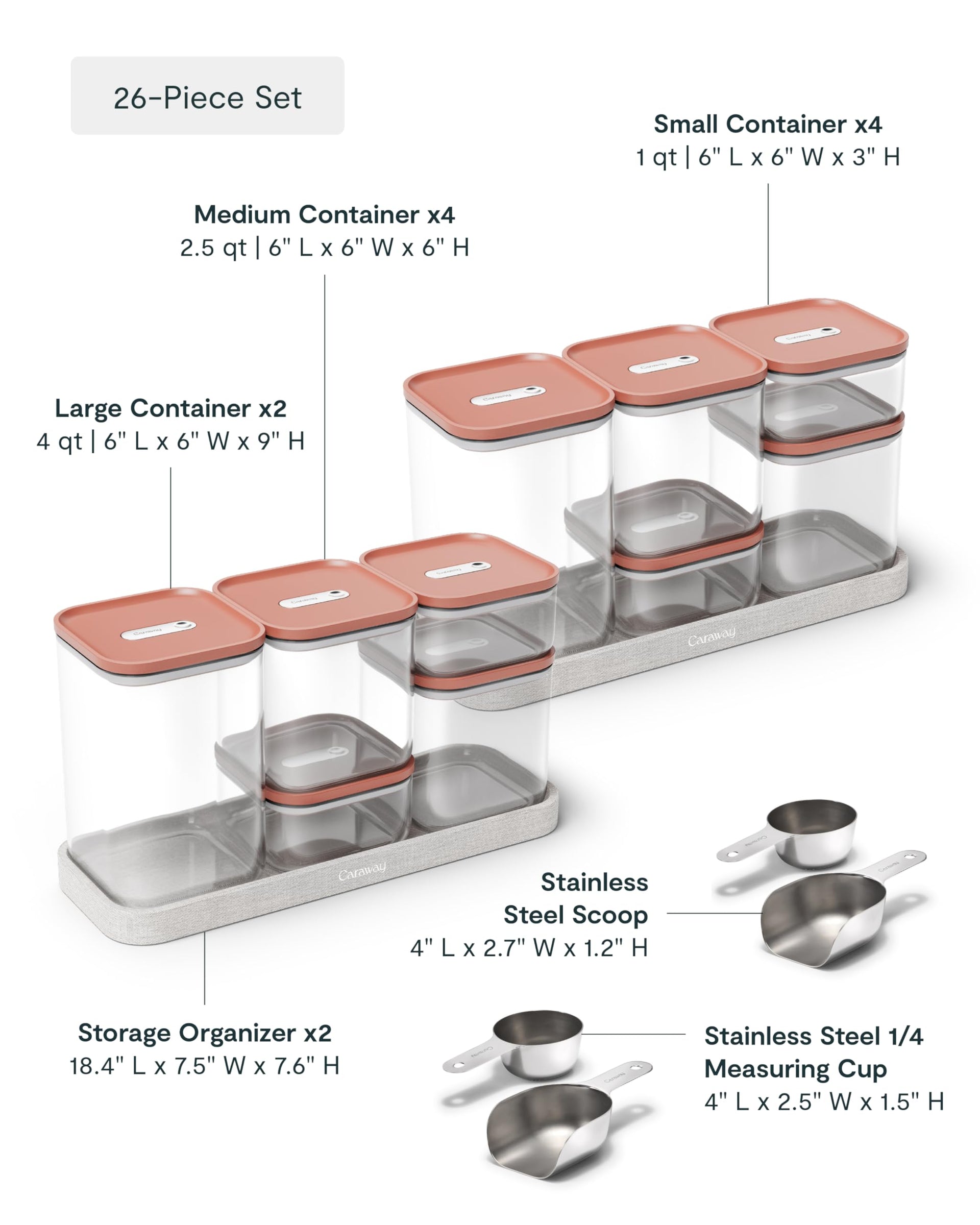 26 Piece Ultimate Airtight Glass Food Storage Containers with Lids