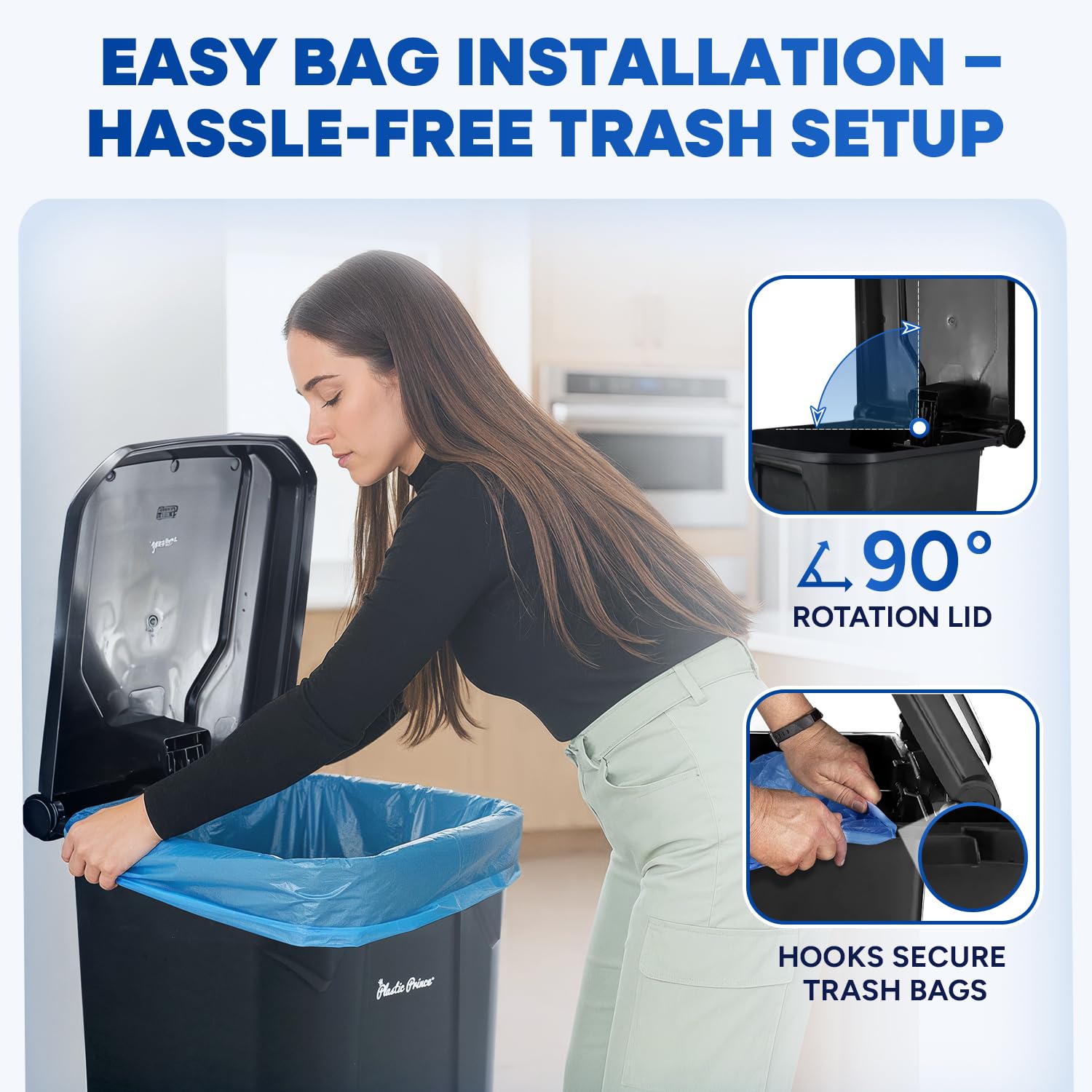 27 Gallon Step Trash Can for Kitchen