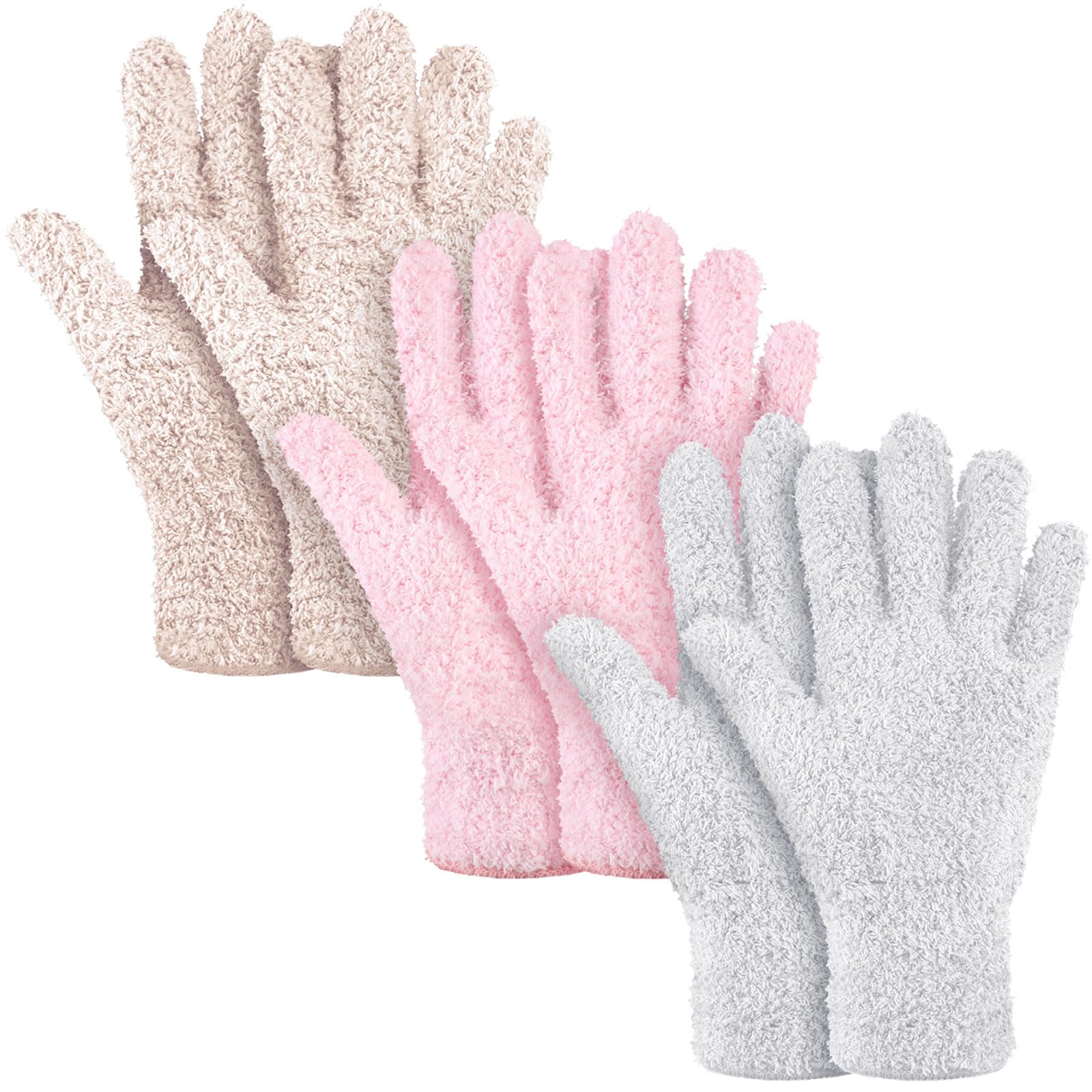 3 Pairs Microfiber Dusting Gloves for Plants Leaf