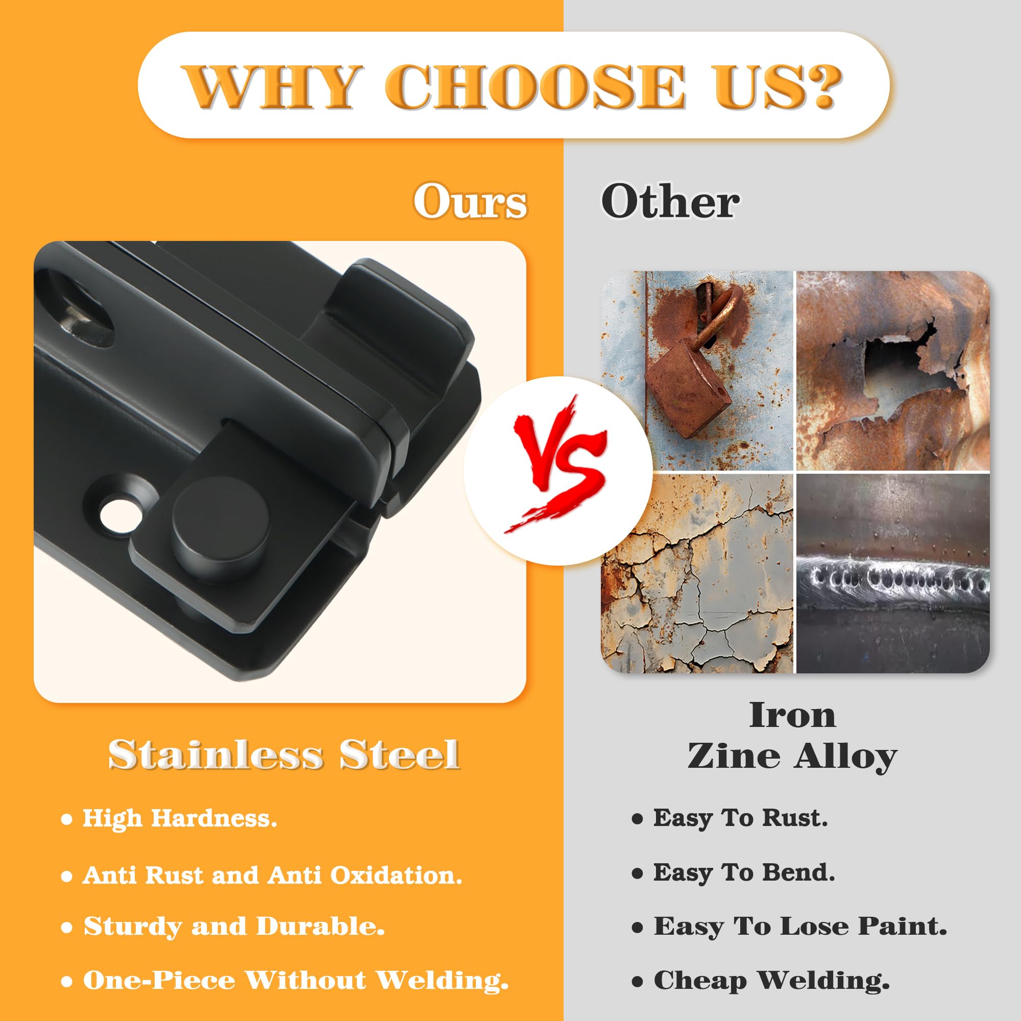 Black Flip Latch Gate Latch