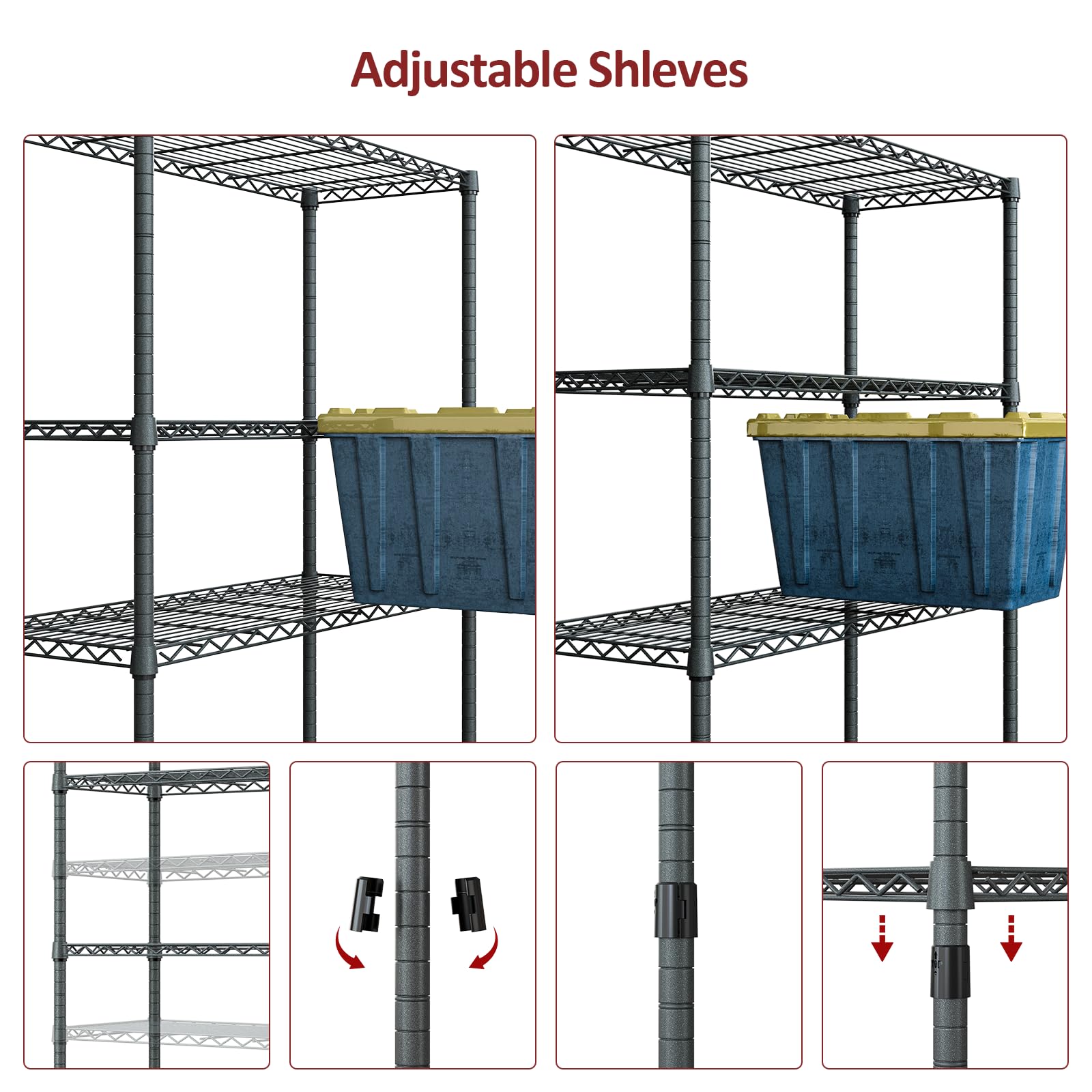 4 Tier Outdoor Metal Storage Shelving Unit
