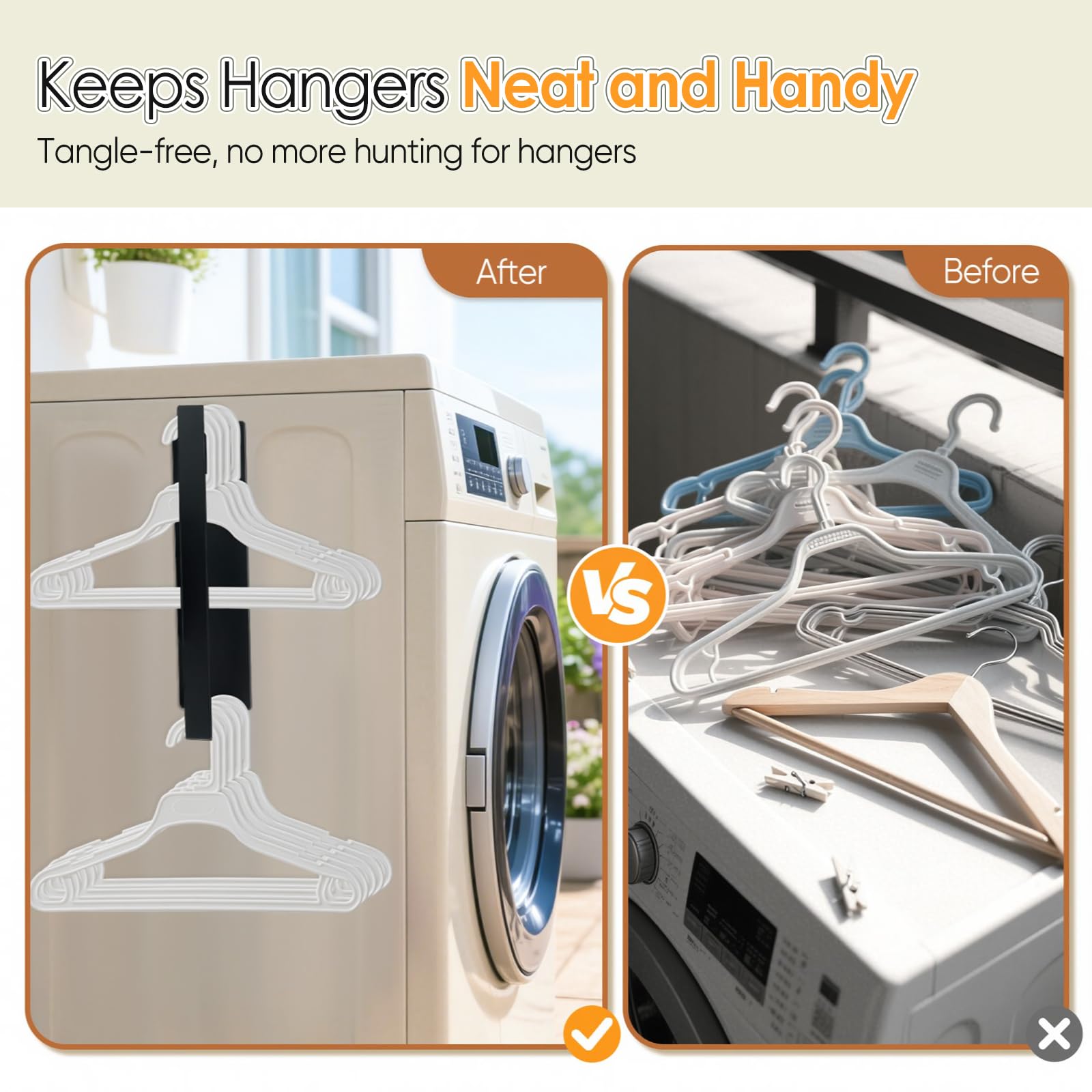 Magnetic Hanger Organizer for Washing Machine
