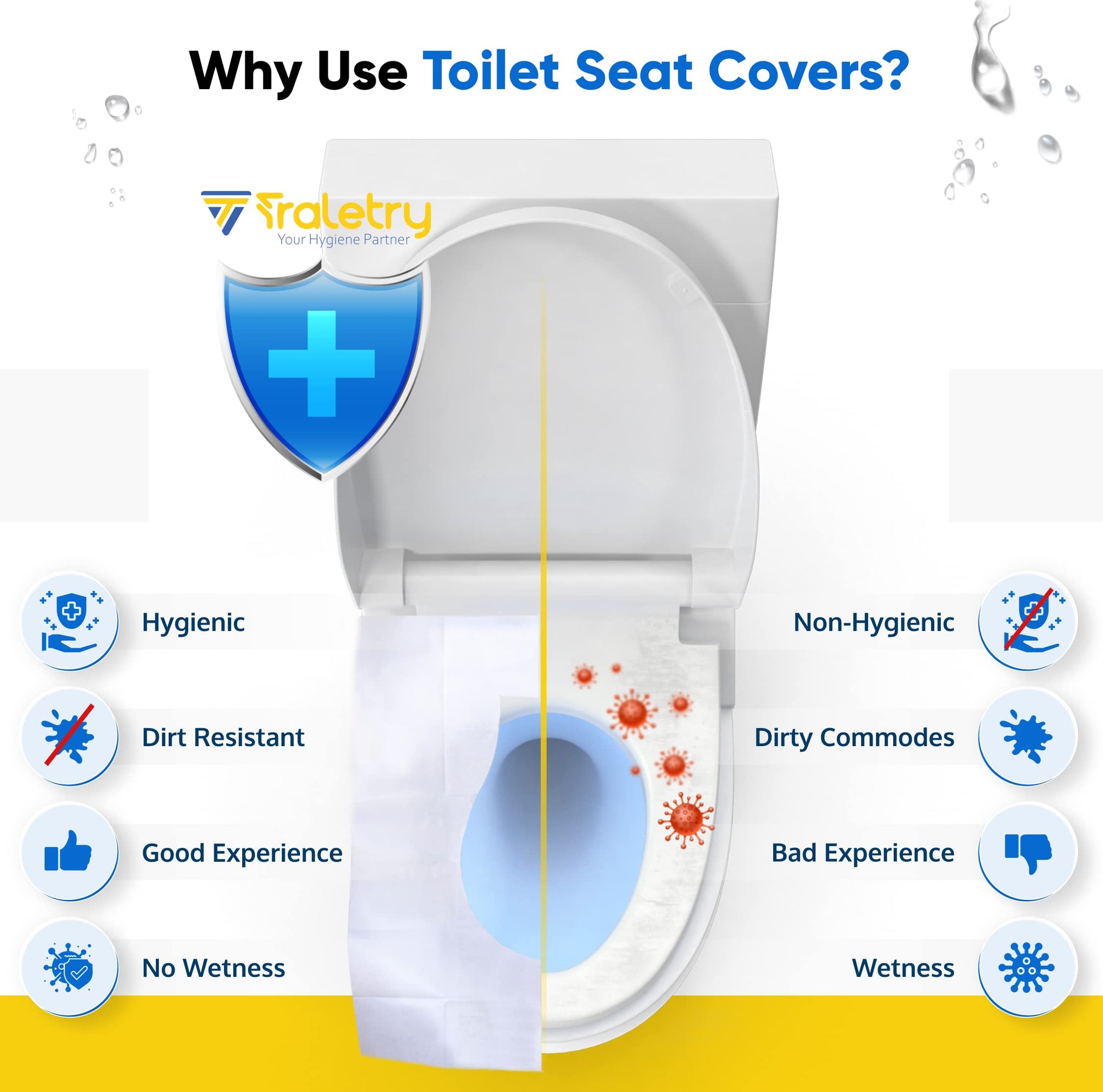 Toilet Seat Covers Disposable Flushable Travel Pack of 50 (50 Count)