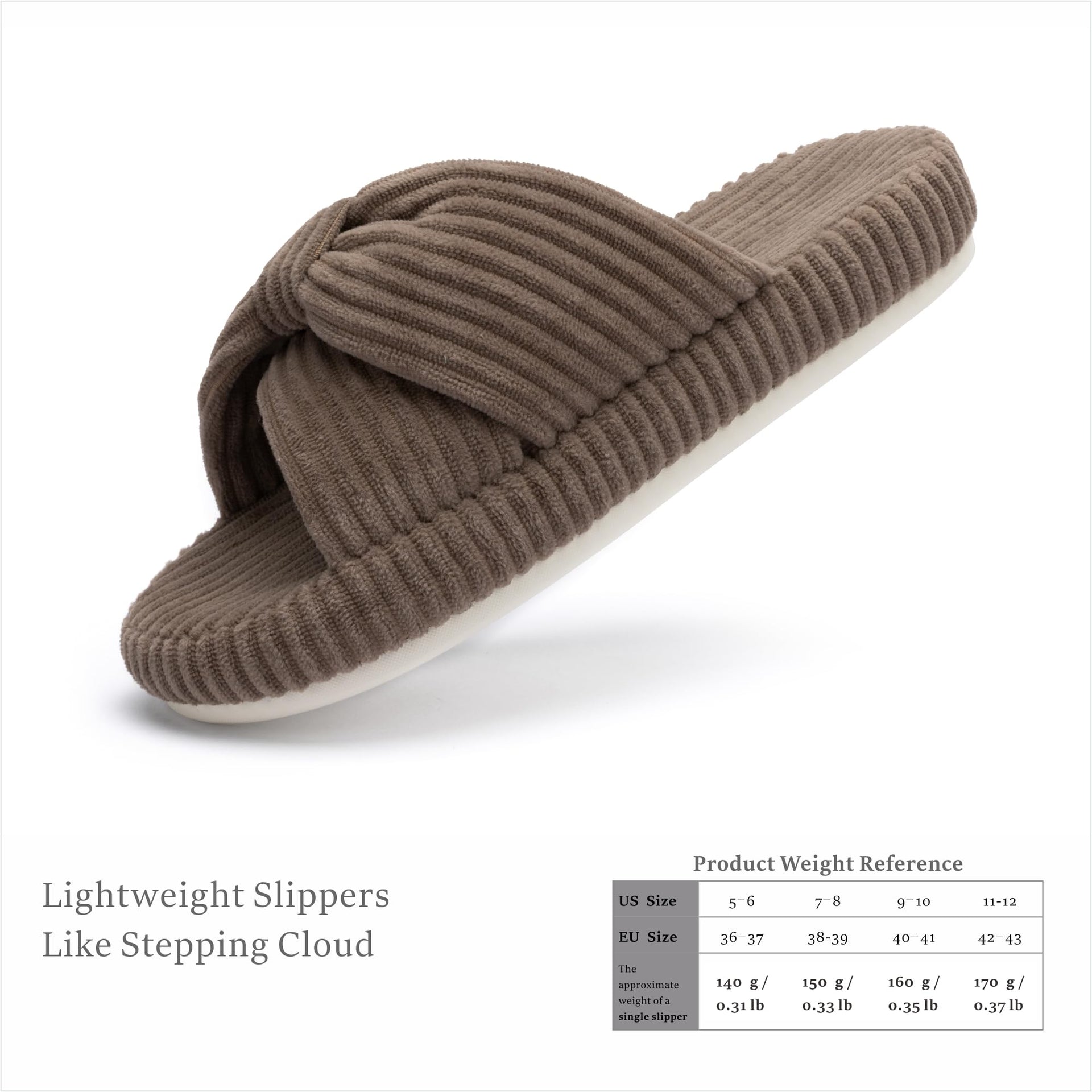 Slippers for Women Memory Foam House Bedroom Corduroy Bow Crossbands Slipper Shoes Comfy Trendy Gift Slippers BrownSize 9 10 8.5