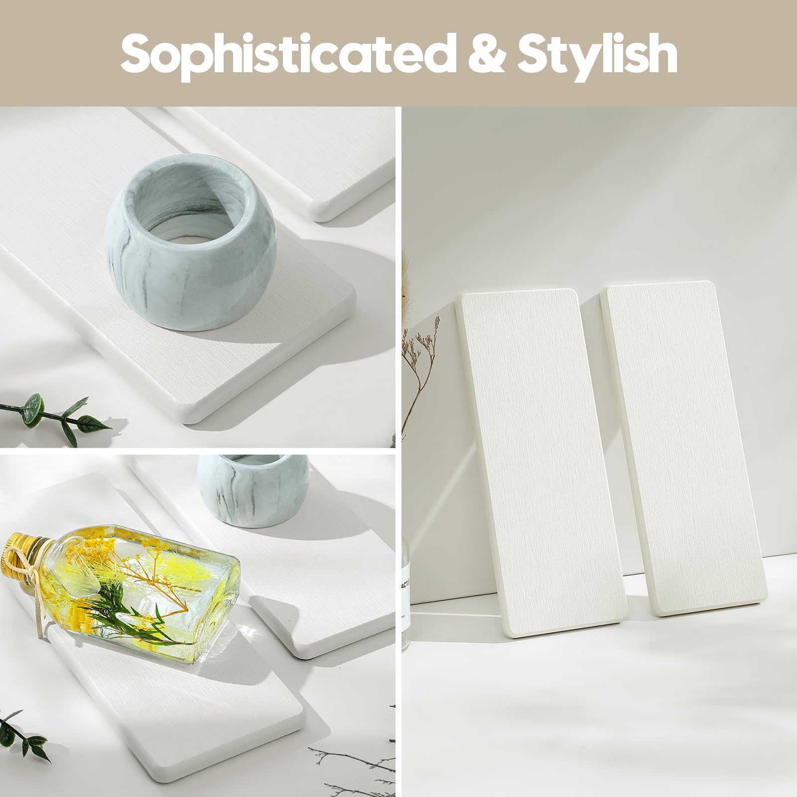 2PCS 7"x3.5" Water Absorbing Bathroom Sink Vanity Trays (2 Count)