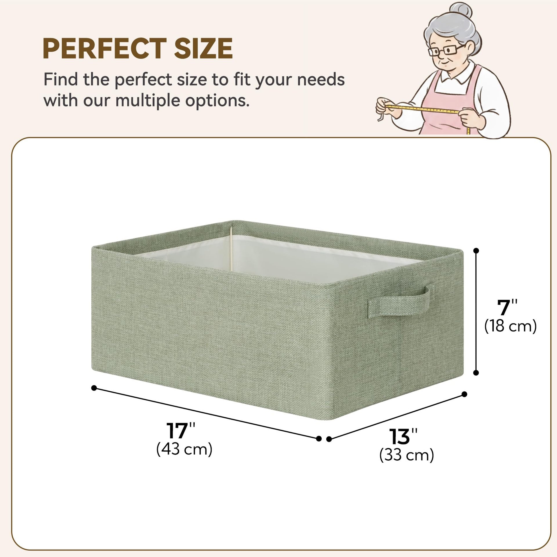 Storage Baskets with Metal Frame (2 Count)