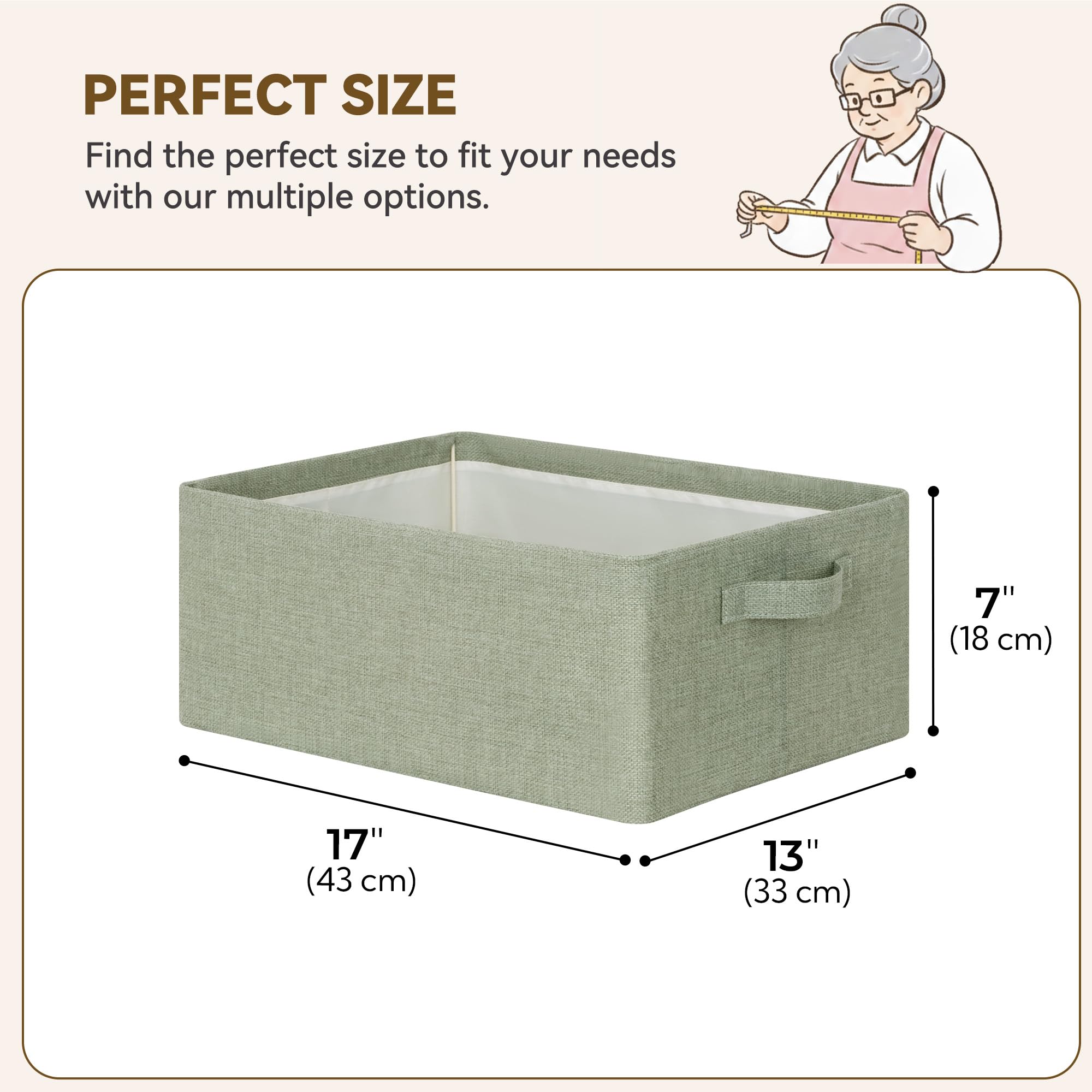 Storage Baskets with Metal Frame (2 Count)