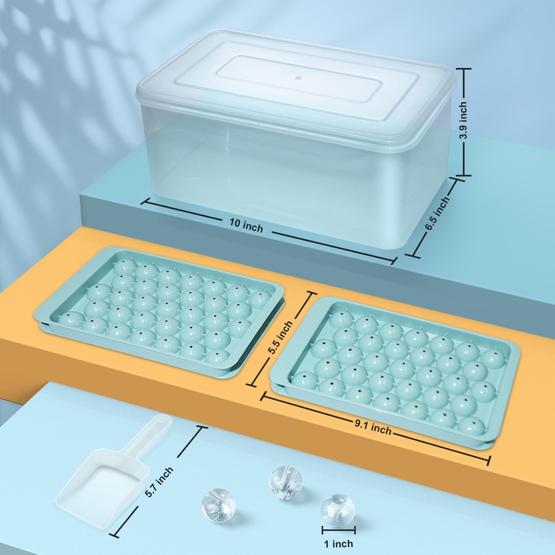 Ice Cube Tray with Lid and Bin