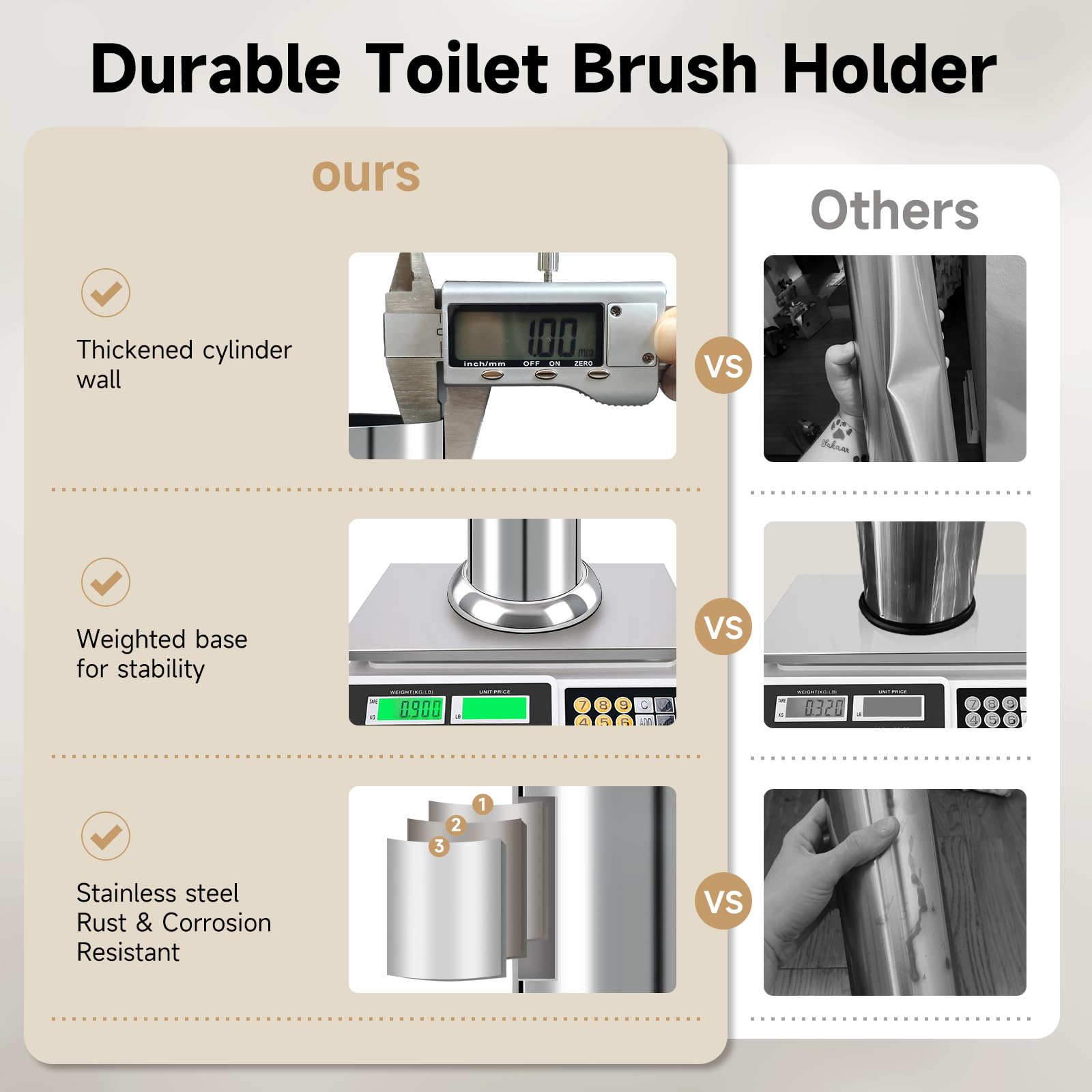 Silver Toilet Brush and Holder (35 Count)