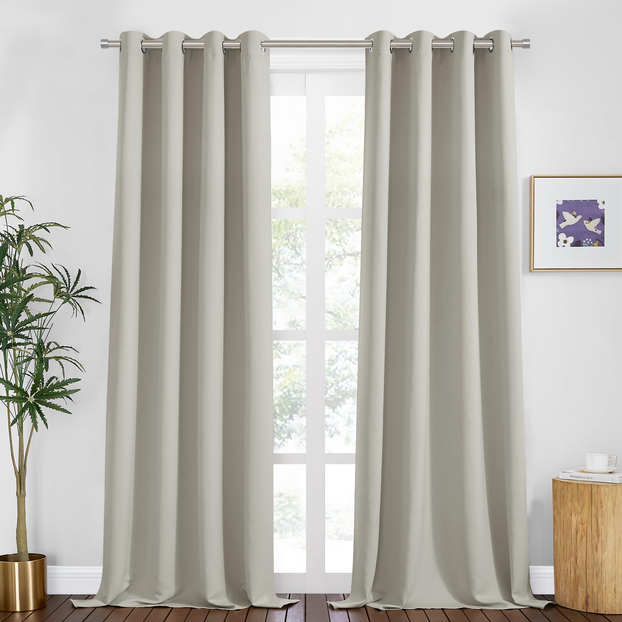 Cream 94 inch Blackout Curtains Set of 2 (2 Count)
