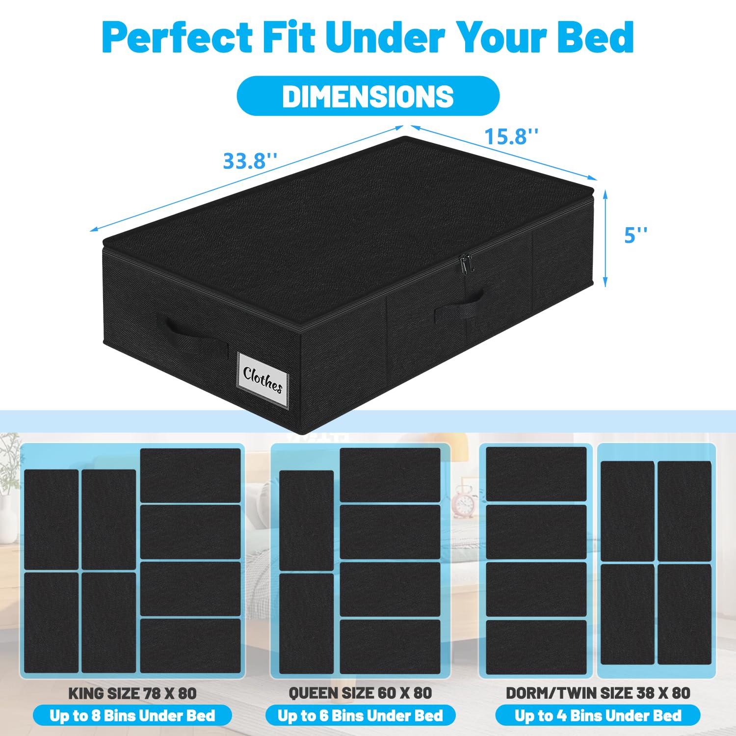 Under Bed Storage Container Bins 2 Pack (2 Count)