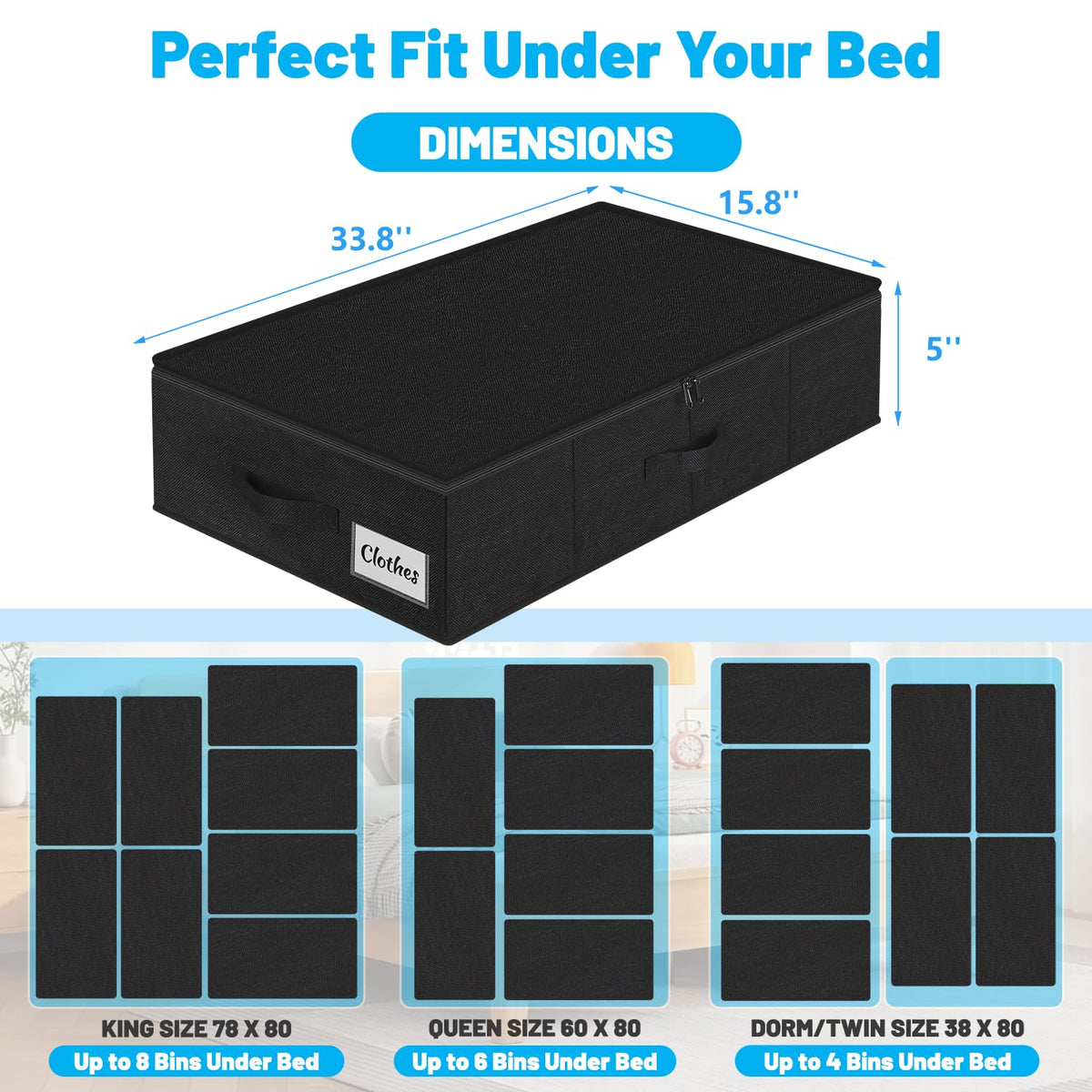 Under Bed Storage Container Bins 4 Pack (4 Count)