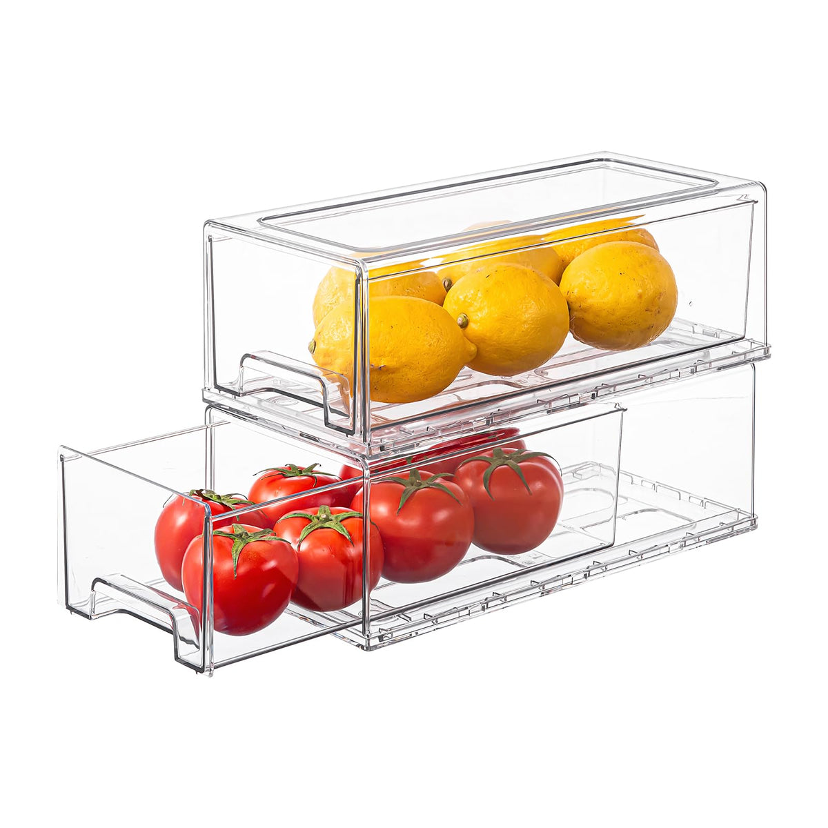 Clear Stackable Refrigerator Organizers and Storage Drawers (2 Count)