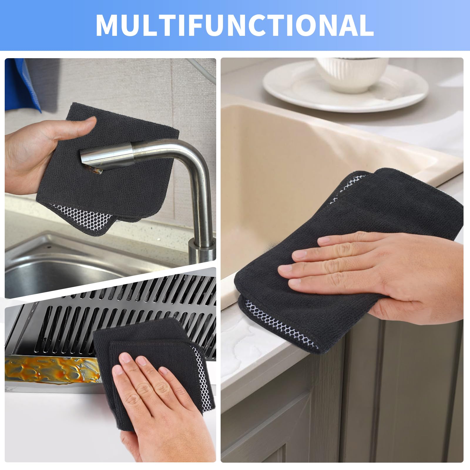 Dish Cloths for Washing Dishes with Scrub Side (9 Count)