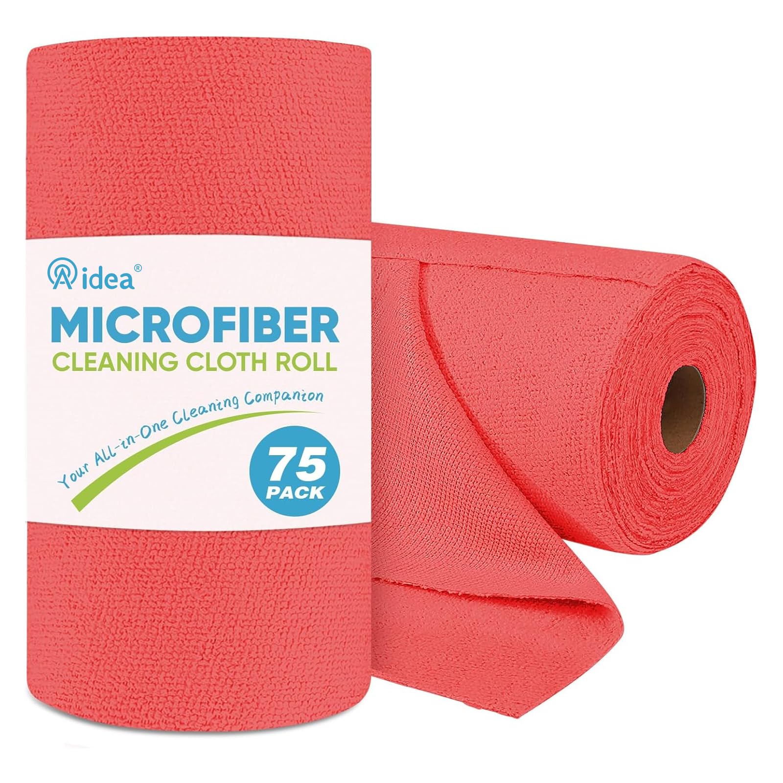 Red Microfiber Cleaning Cloth Roll (75 Count)