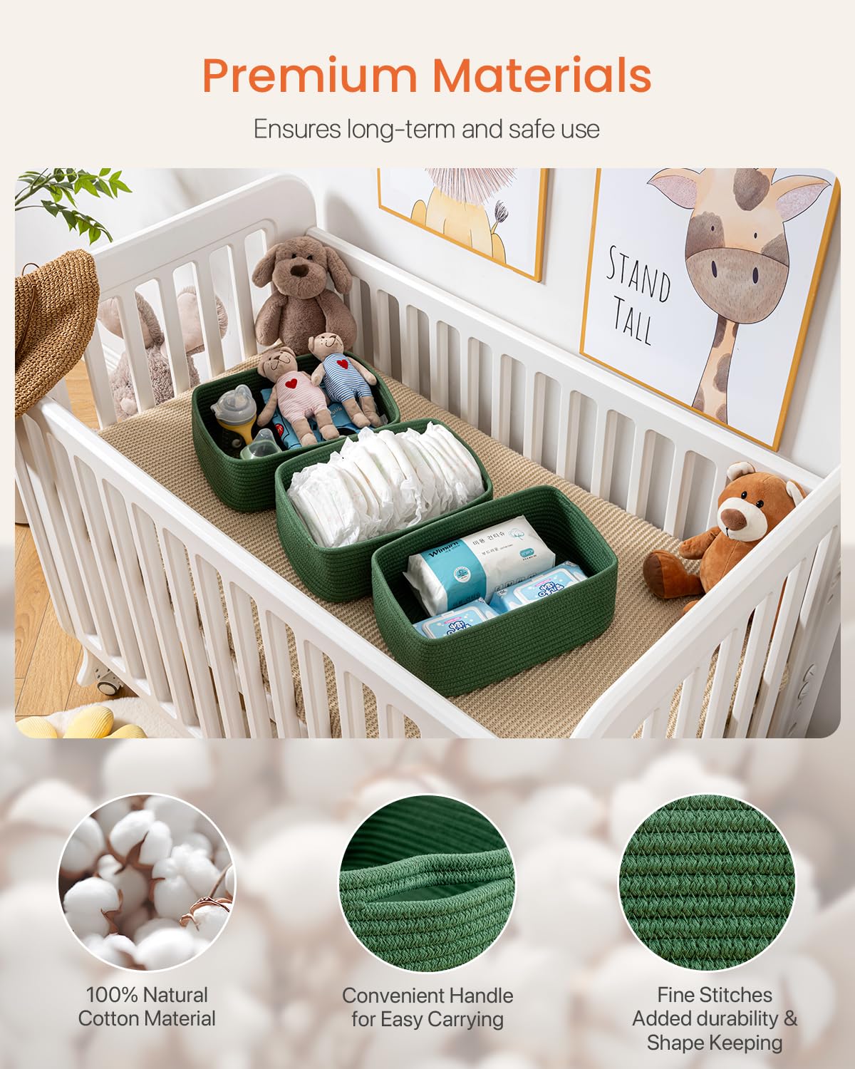 Small Woven Storage Basket for Organizing (3 Count)