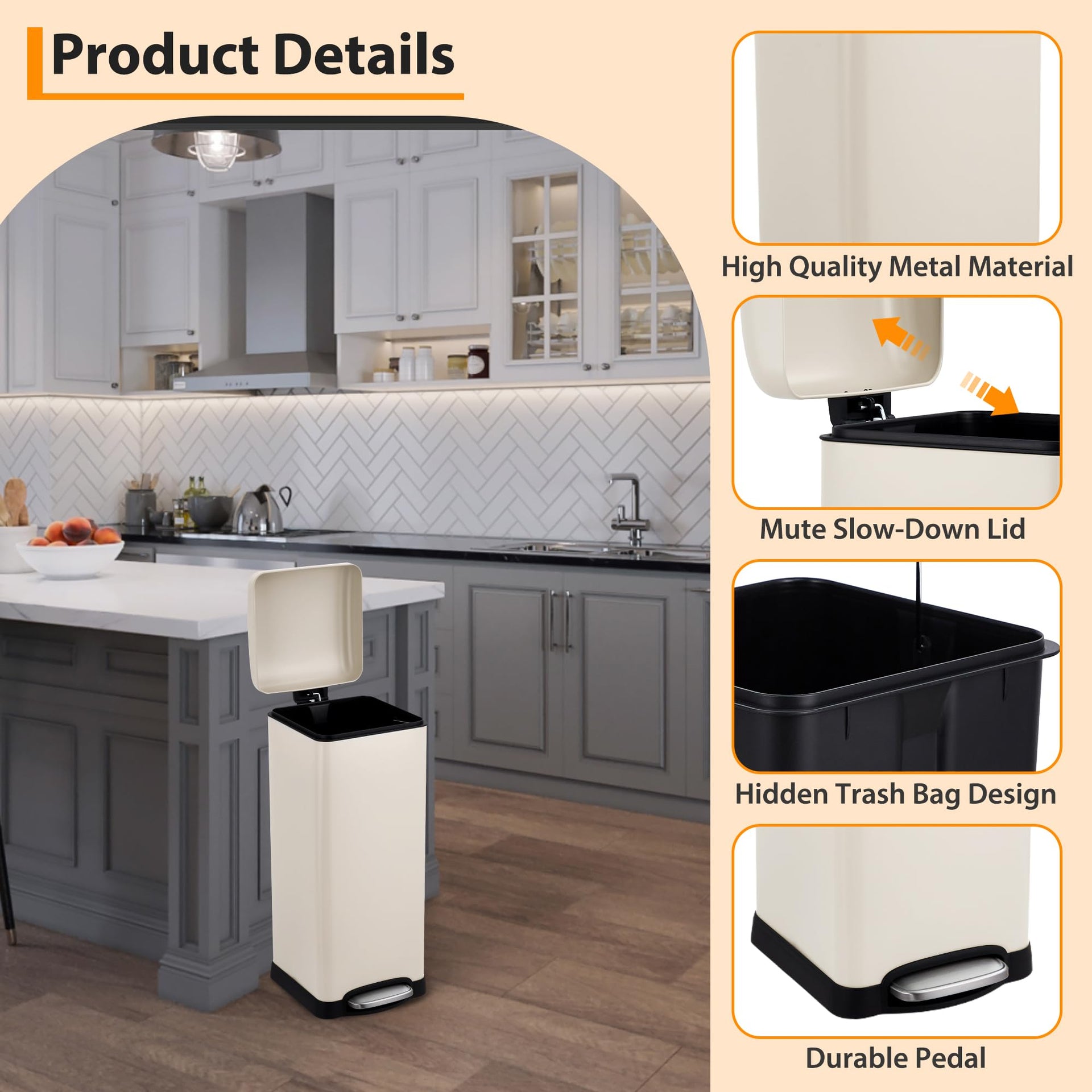 8Gallon 30l Kitchen Trash Can
