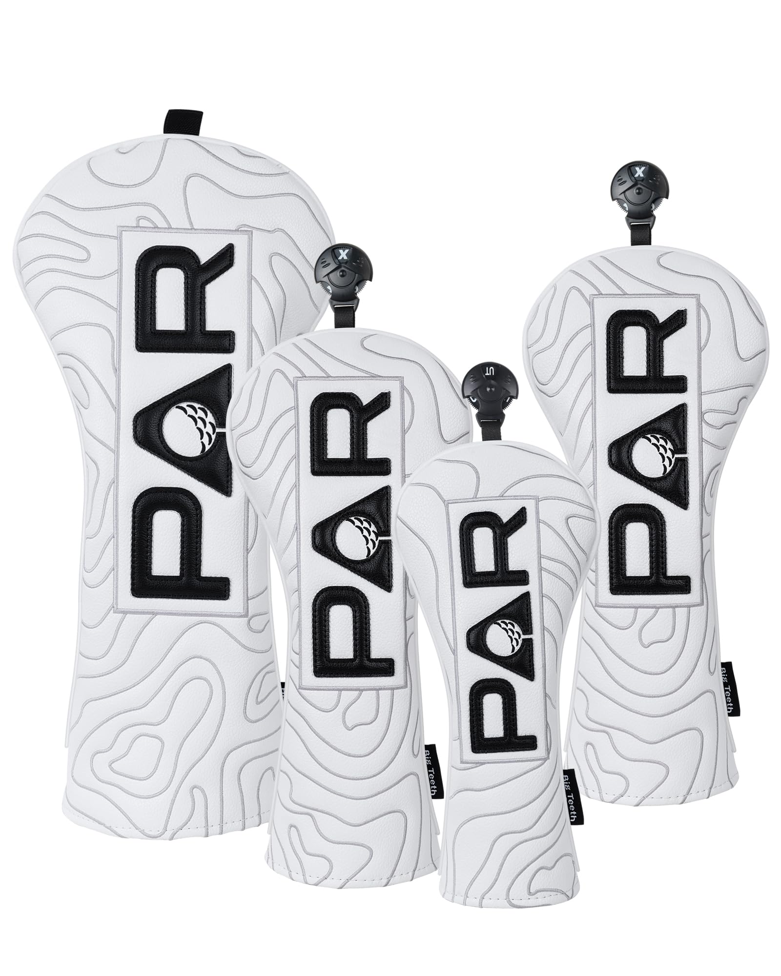 Set of 4pcs Golf Club Headcover Full Set Driver Fairway Hybrid Headcover Leather Golf Club Head Covers
