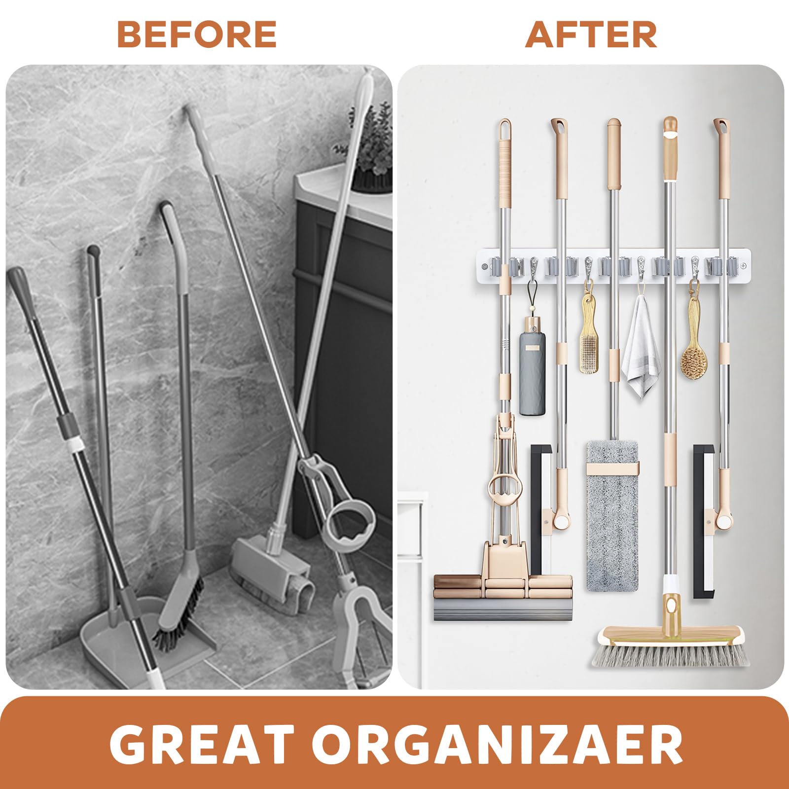 Broom Holder Wall Mount