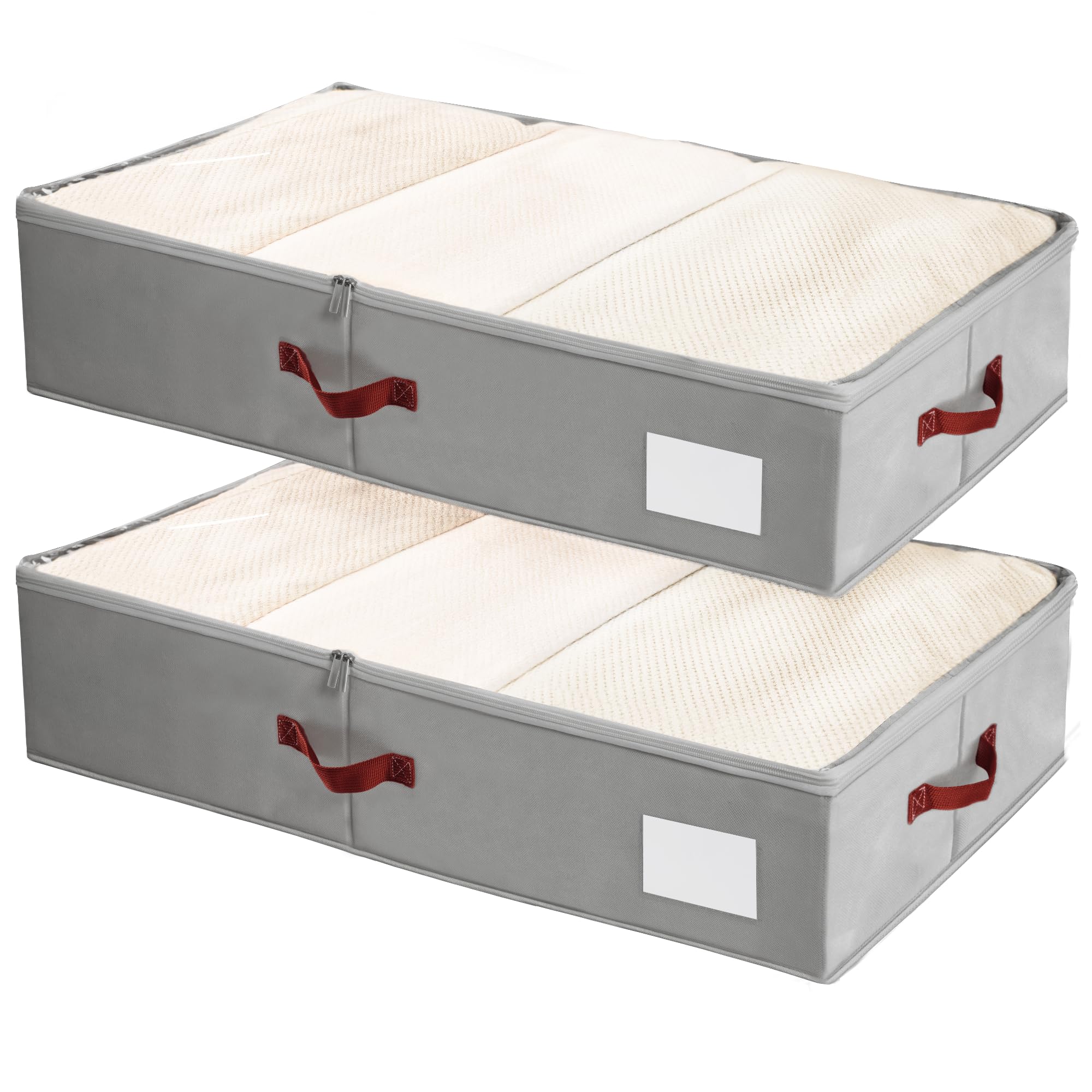 Under Bed Storage Bins with Clear PVC Lids (2 Count)