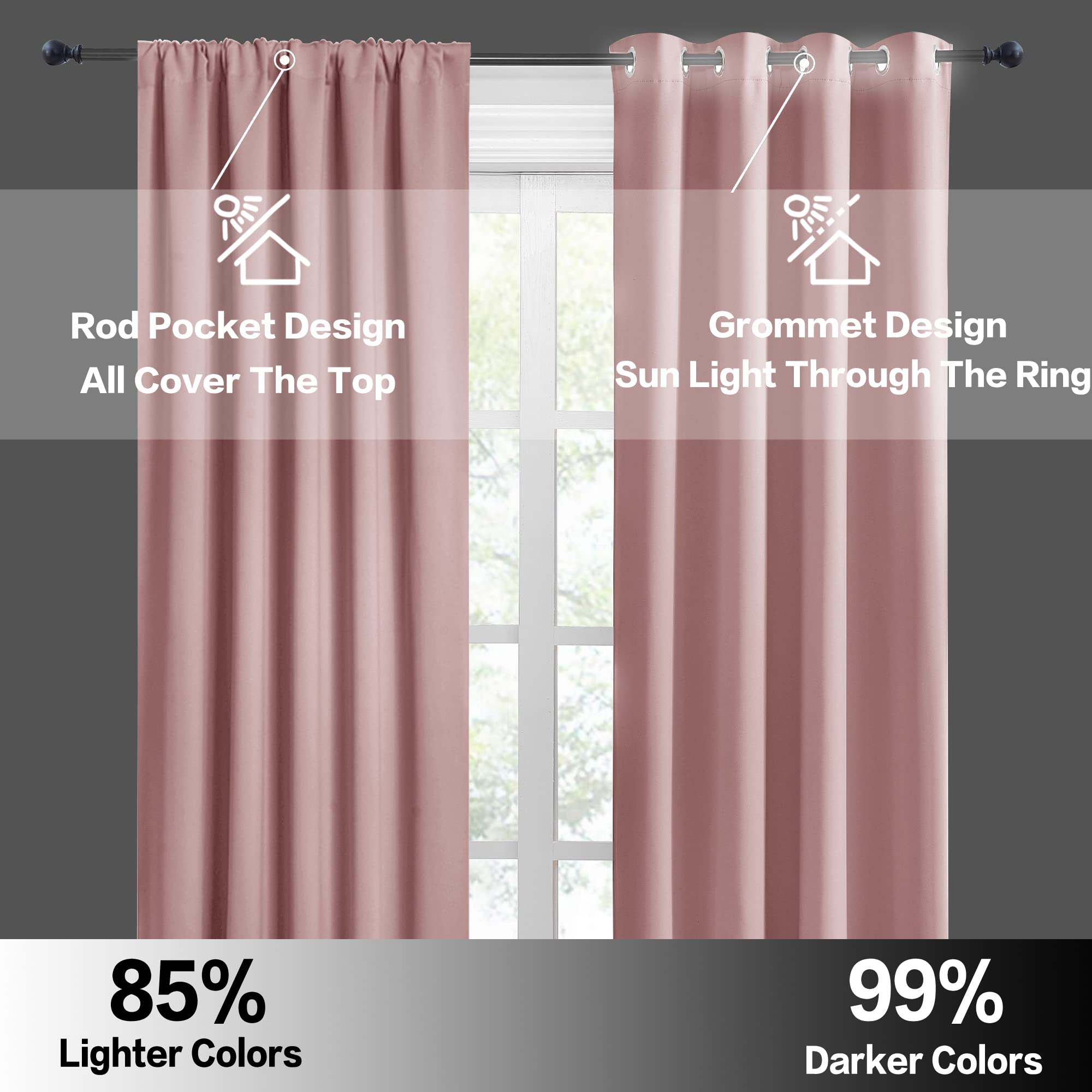 Small Window Curtains 45 inches Length for Kitchen Cafe Bathroom