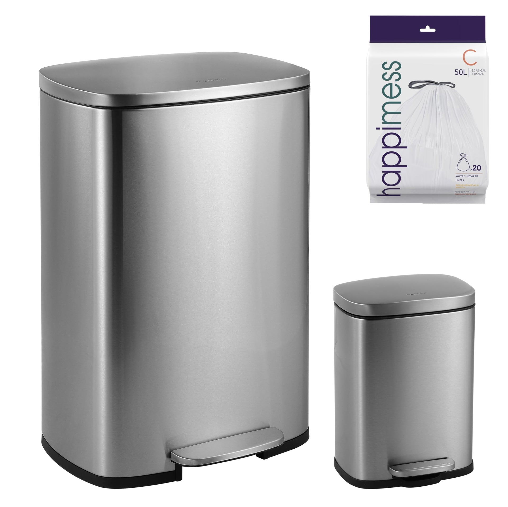 Connor 2 Piece Stainless Steel Trash Can