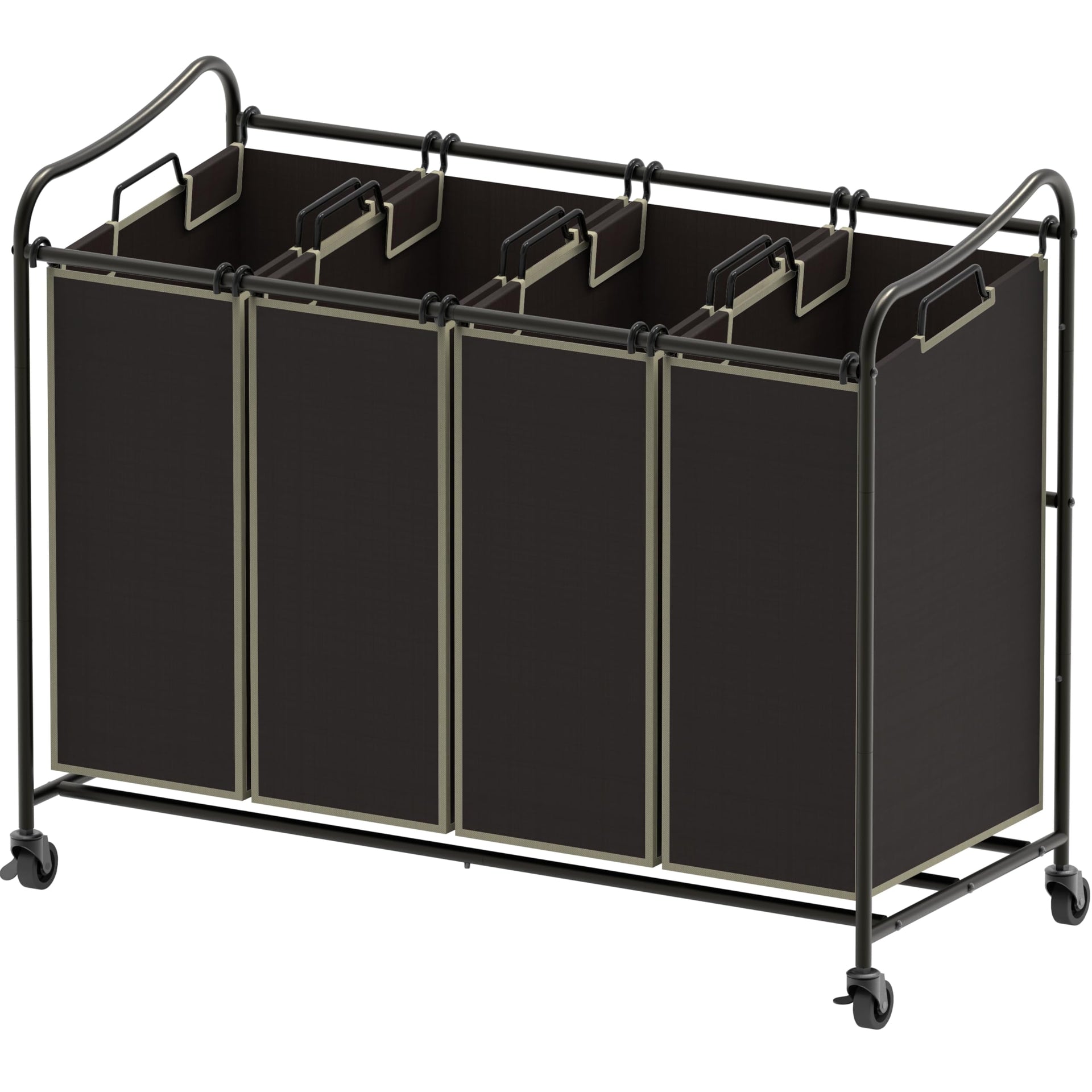 4 Bag Heavy Duty Laundry Sorter Rolling Cart (12 Count)