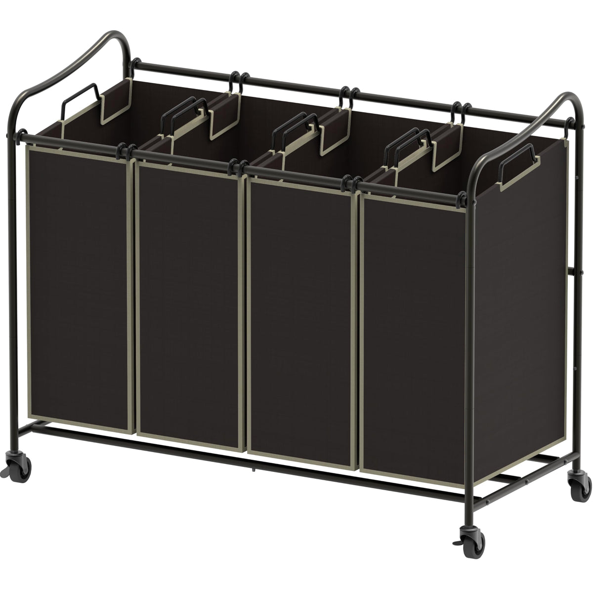 4 Bag Heavy Duty Laundry Sorter Rolling Cart (12 Count)