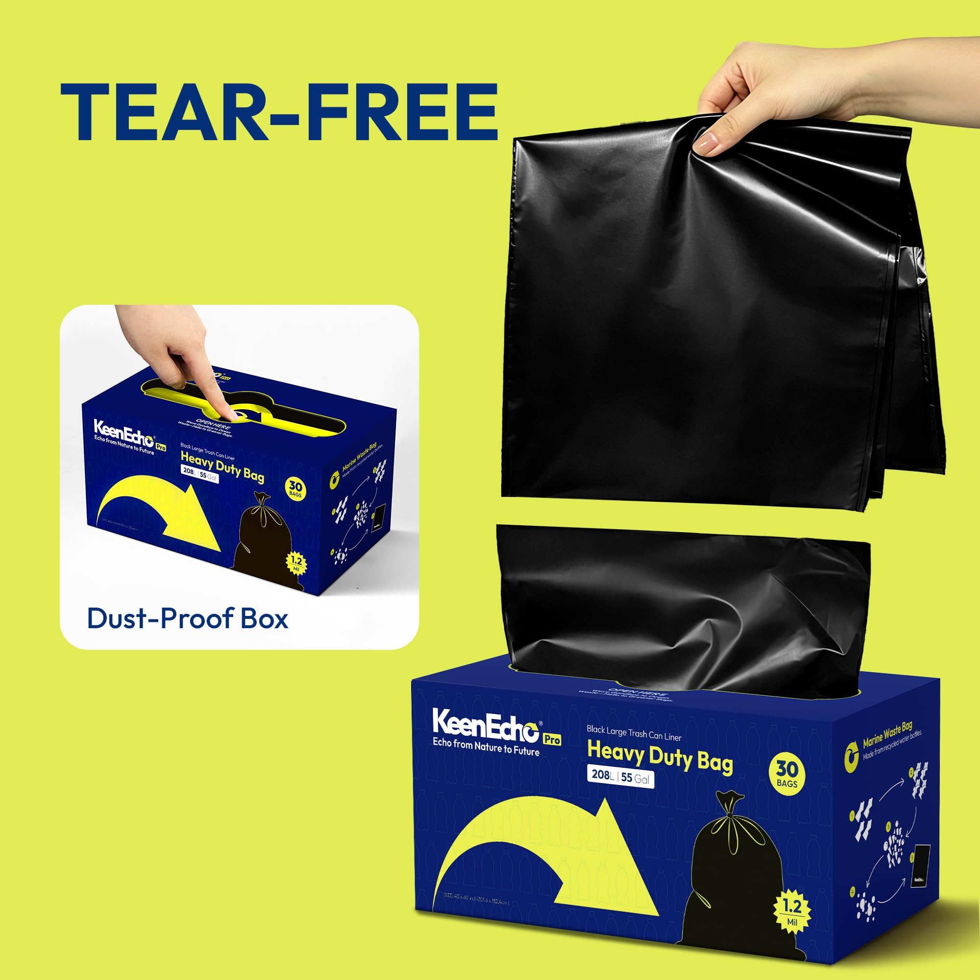 Heavy Duty Contractor Trash Bags 55 Gallon 30 Count
