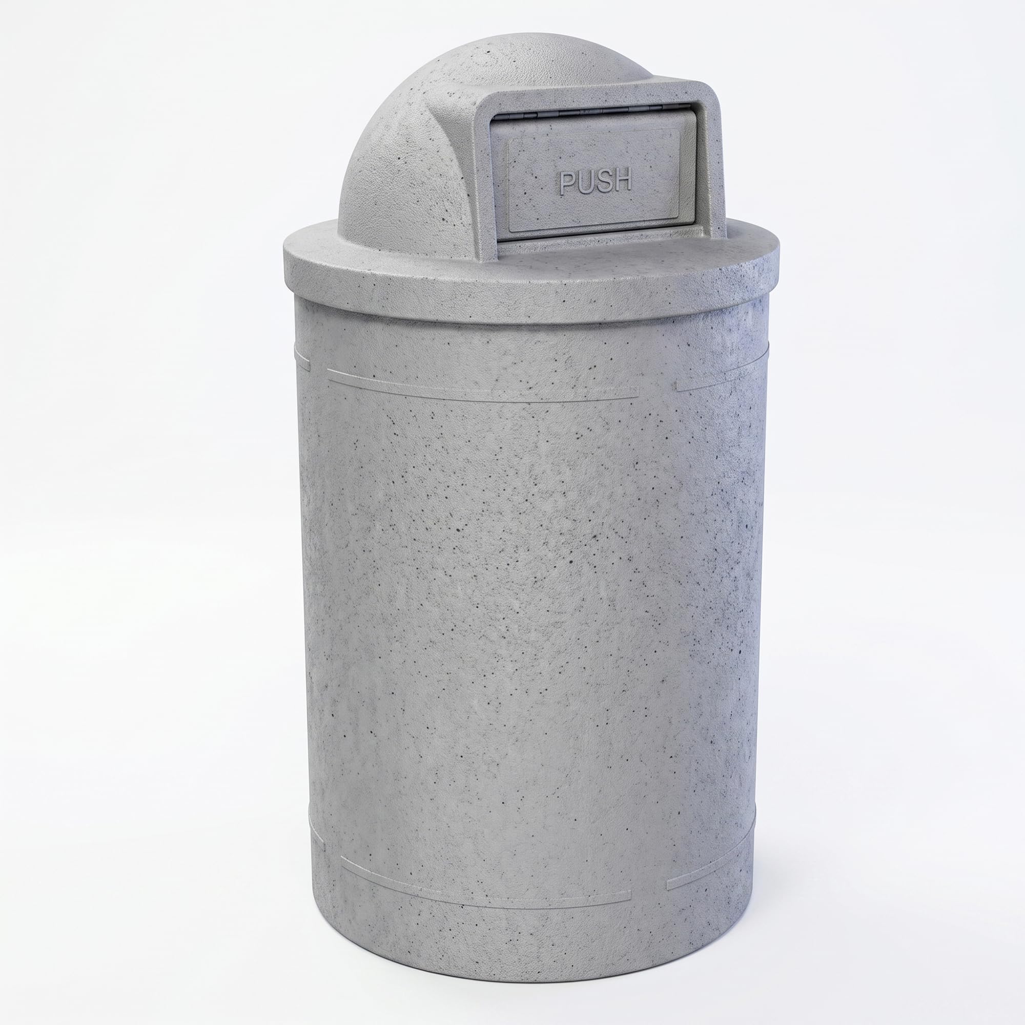 Campus Collection 55 Gallon Plastic Commercial Garbage Can with Push Lid