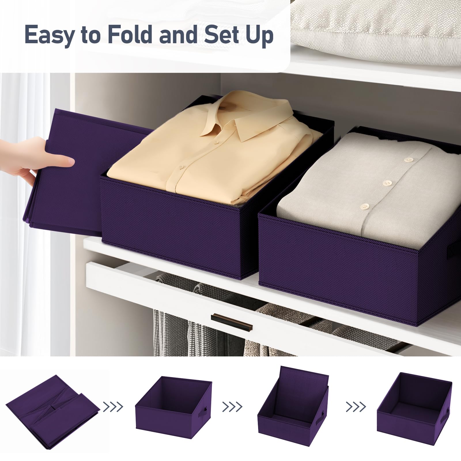 Closet Storage Bins 10 Pack (10 Count)