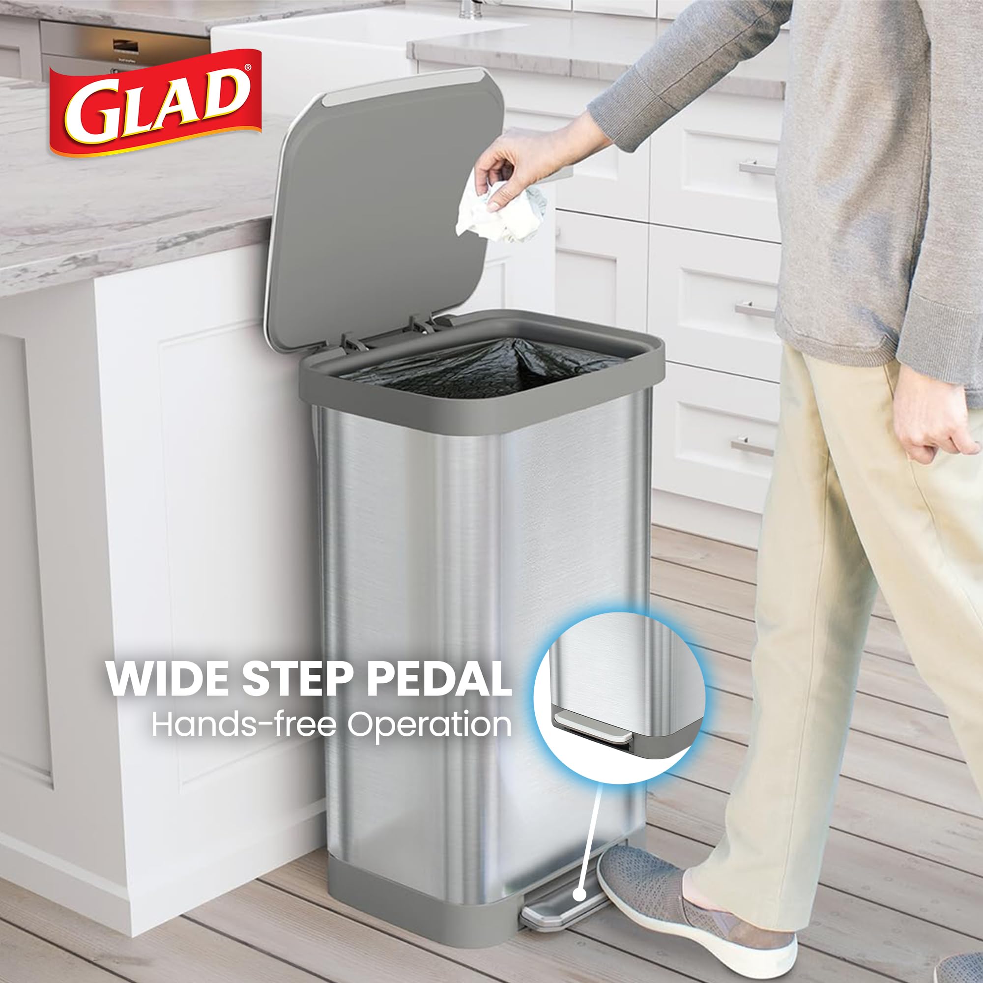 All Brushed Stainless Steel Trash Can