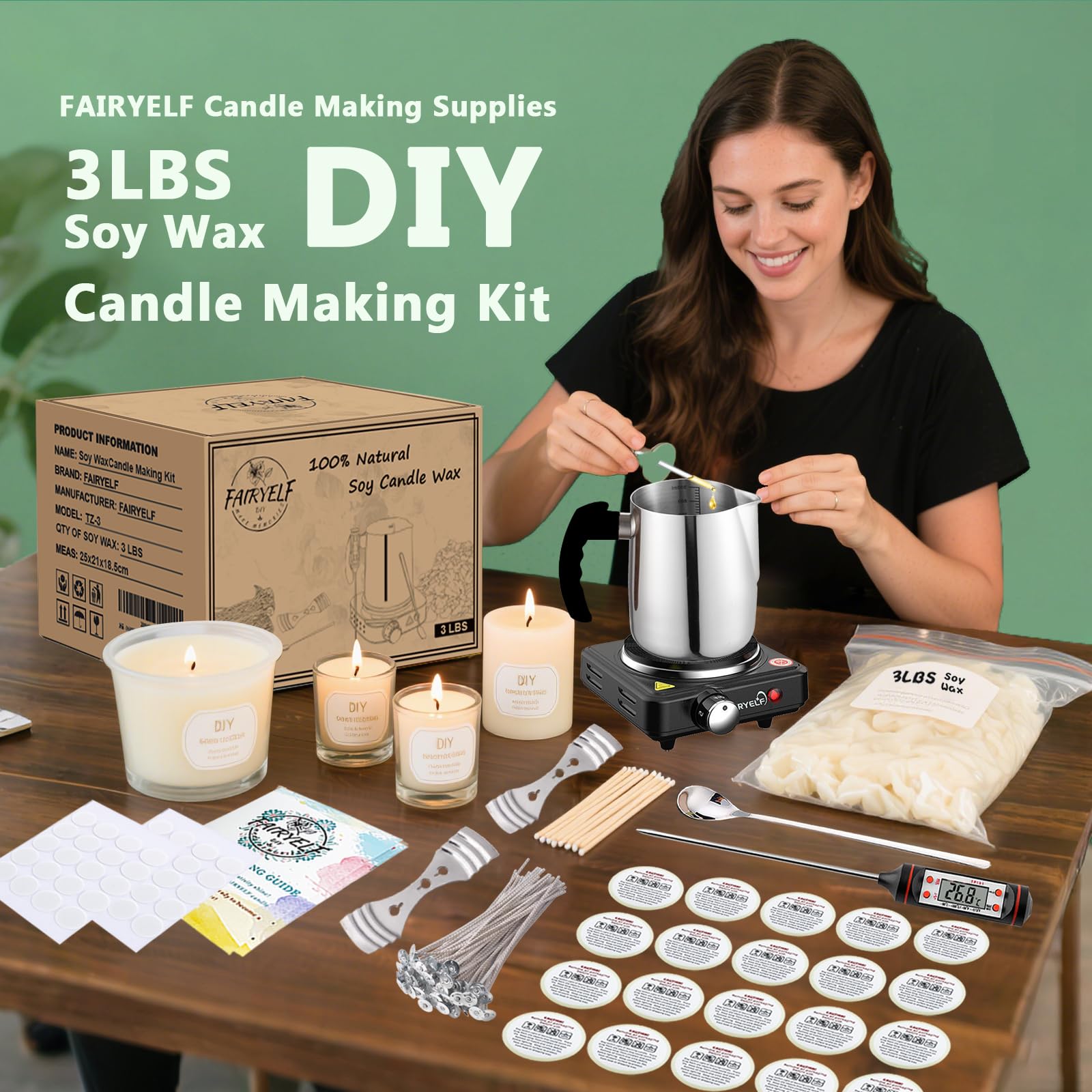 3lbs Soy Wax Candle Making Kit for Adults