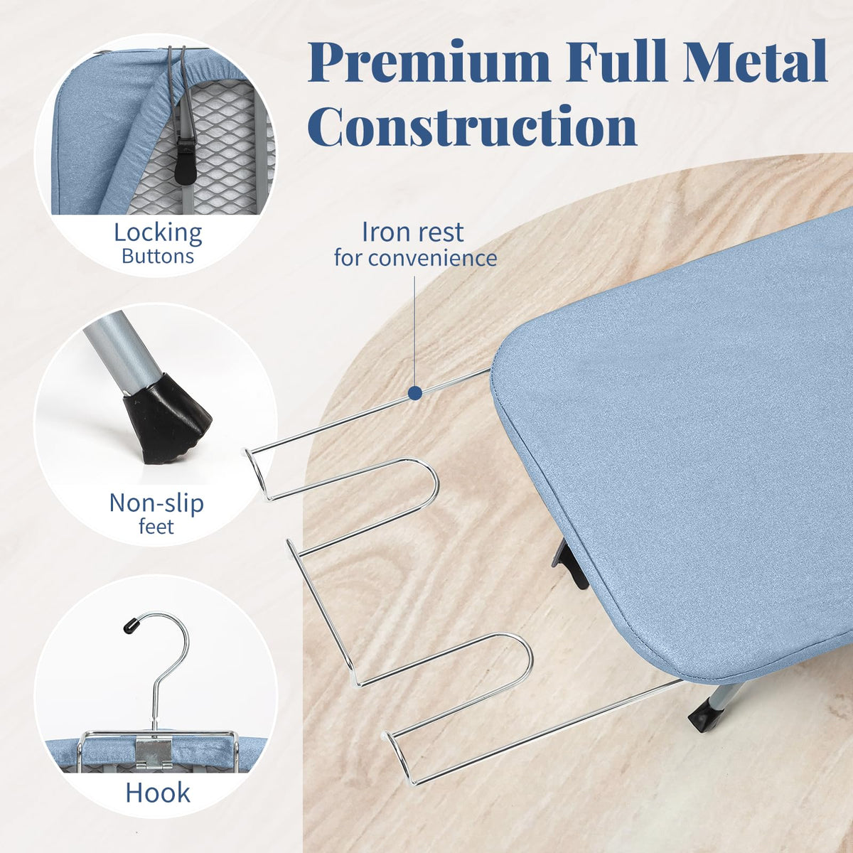 Small Ironing Board Tabletop 31"x12" Blue