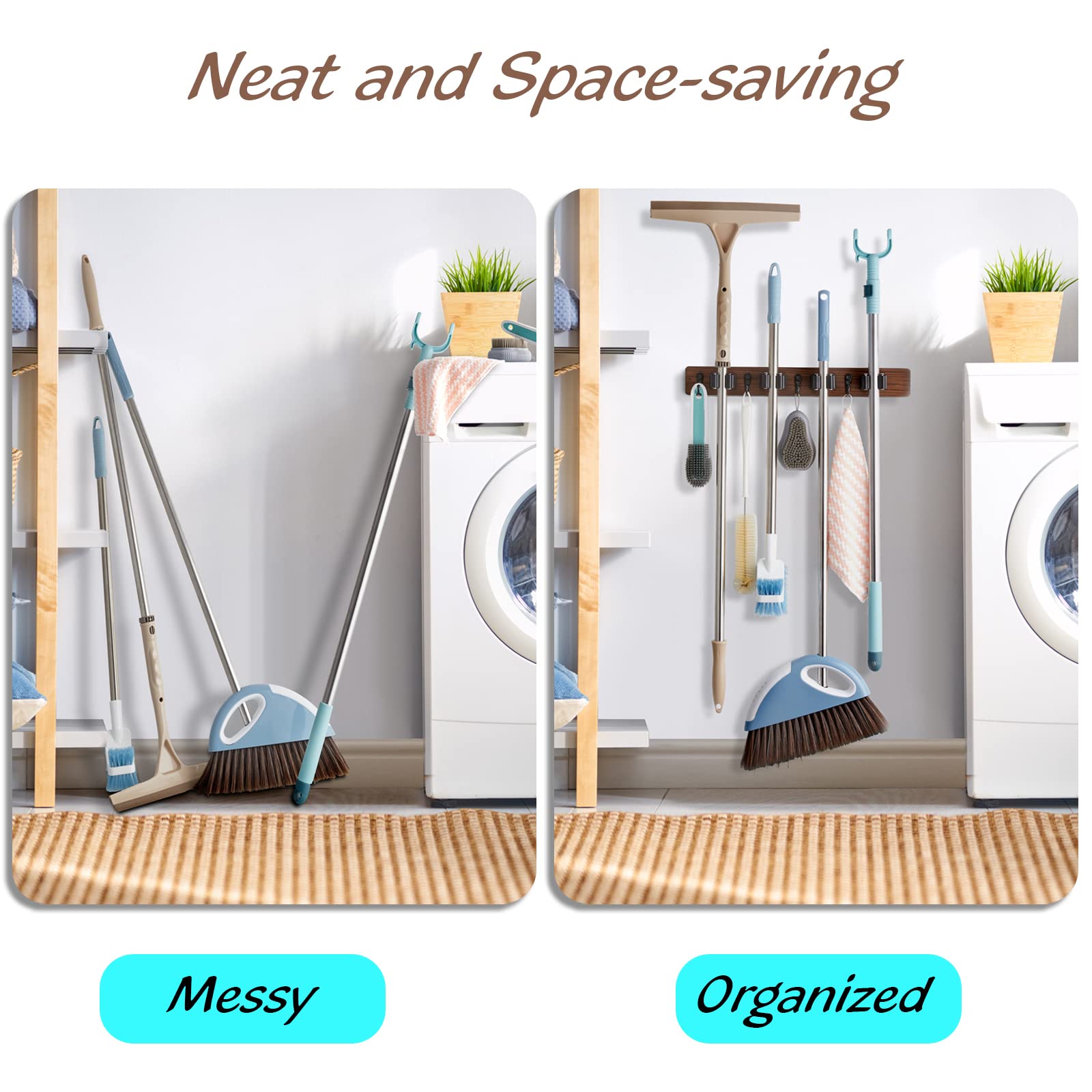 Mop and Broom Holder Wall Mount