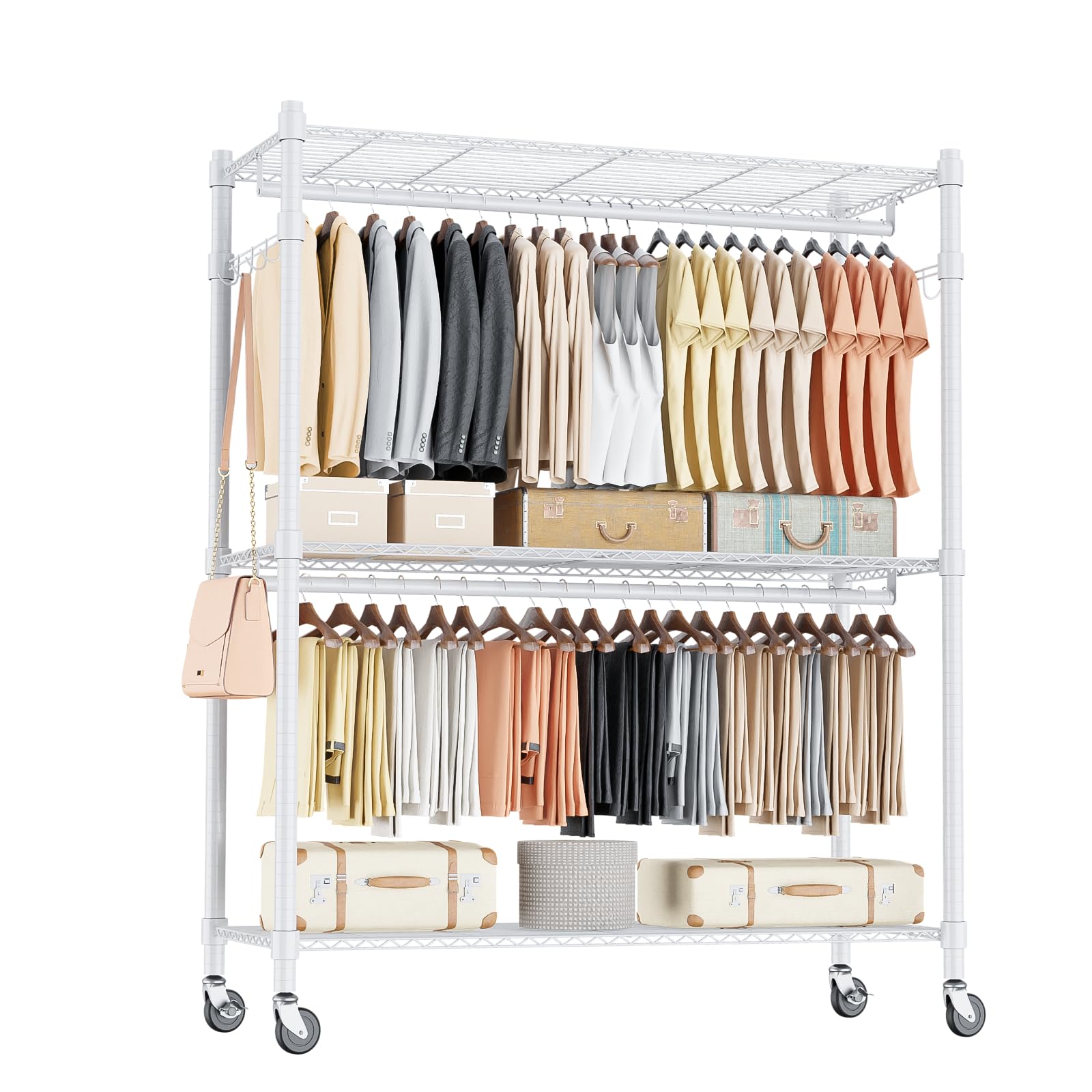 3 Tier Garment Rack with Wheels