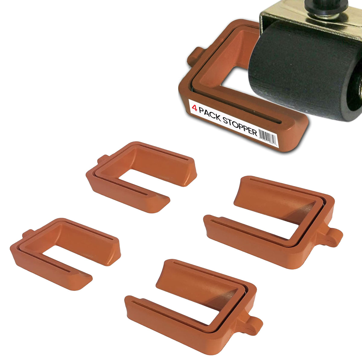 No Lift Bed Wheel Stopper Solid Rubber Caster Cups (4 Count)