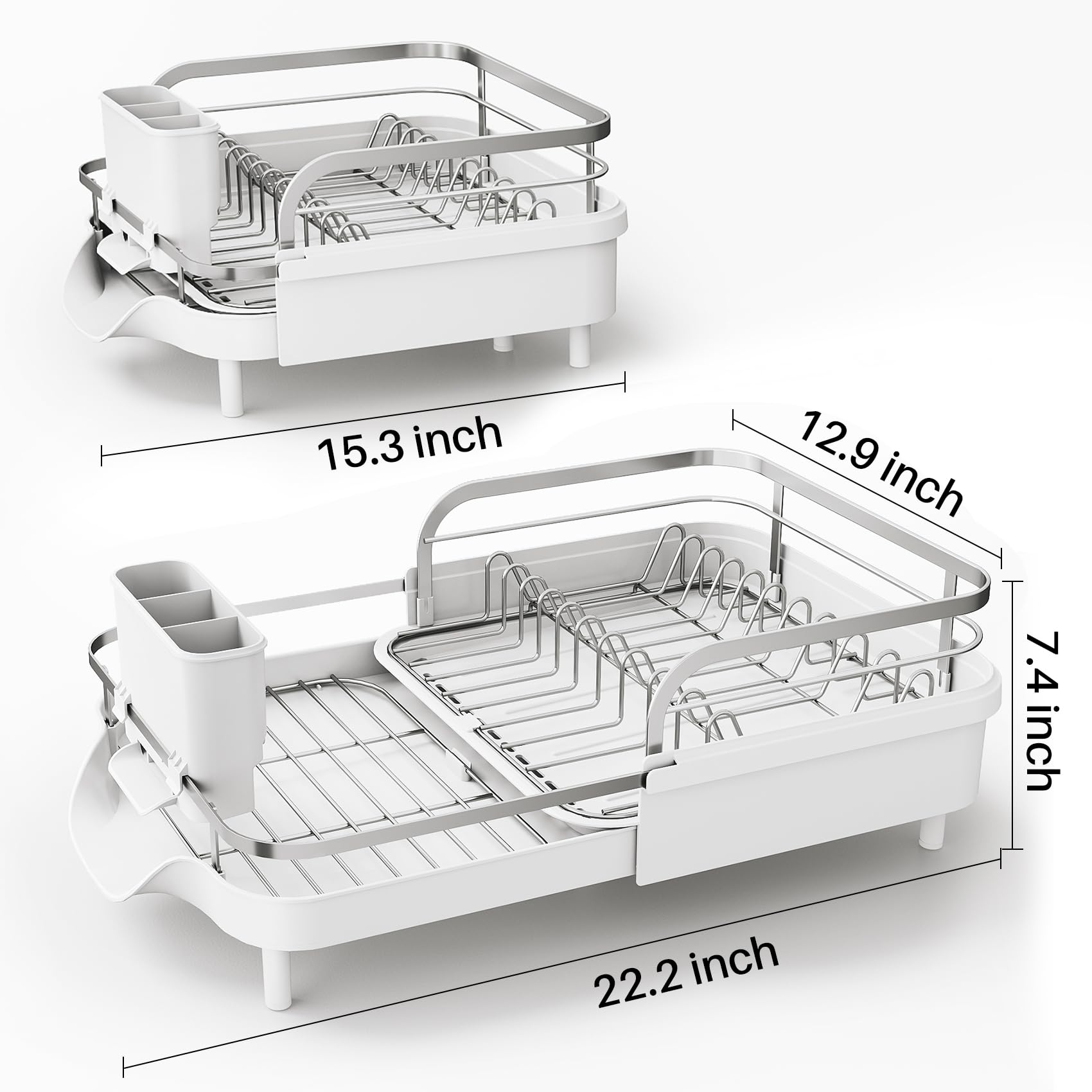 Expandable Dish Drying Rack for Small Kitchen Counter