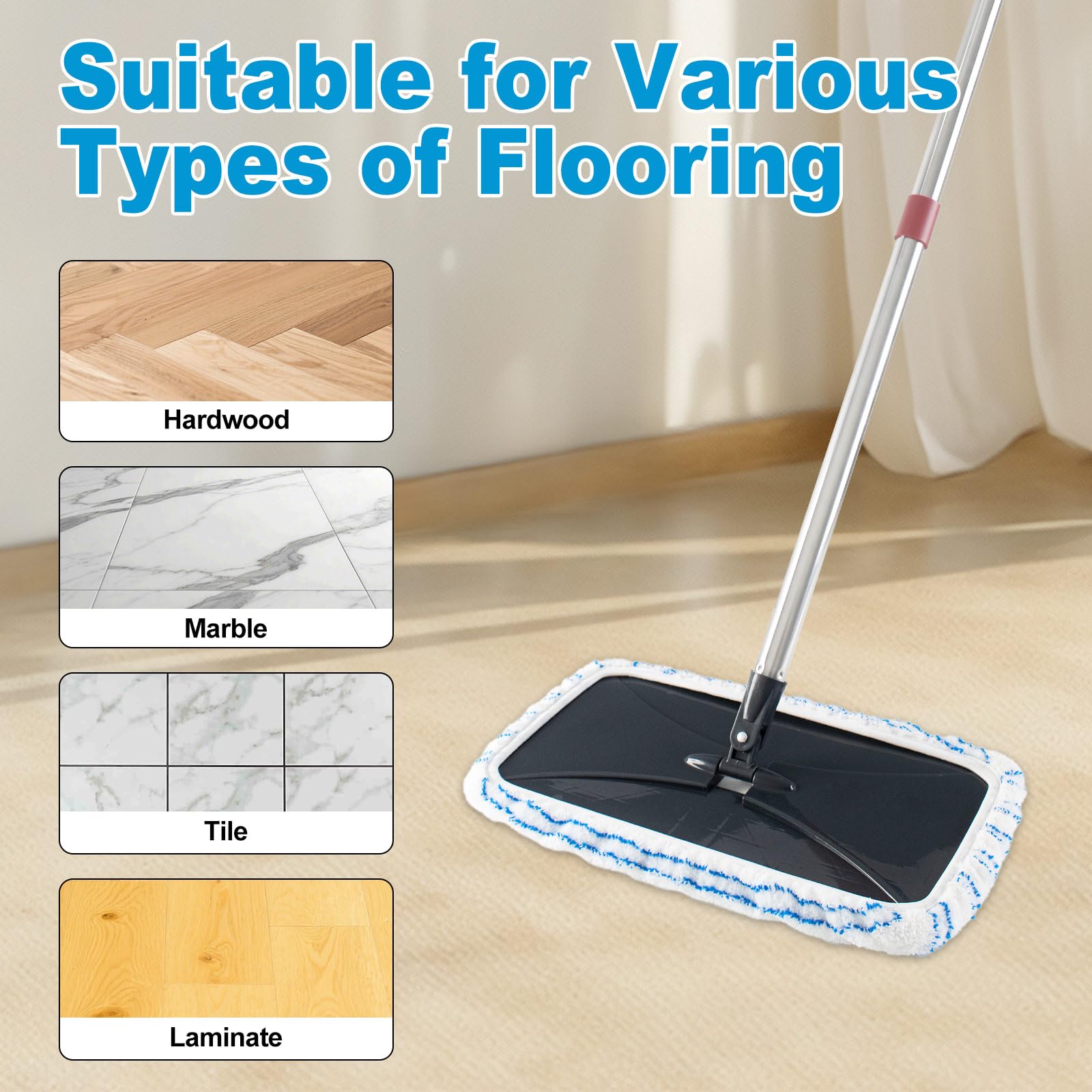 4 Pack Mop Heads Replacements for Ocedar Hardwood Floor 'N More Microfiber Mops