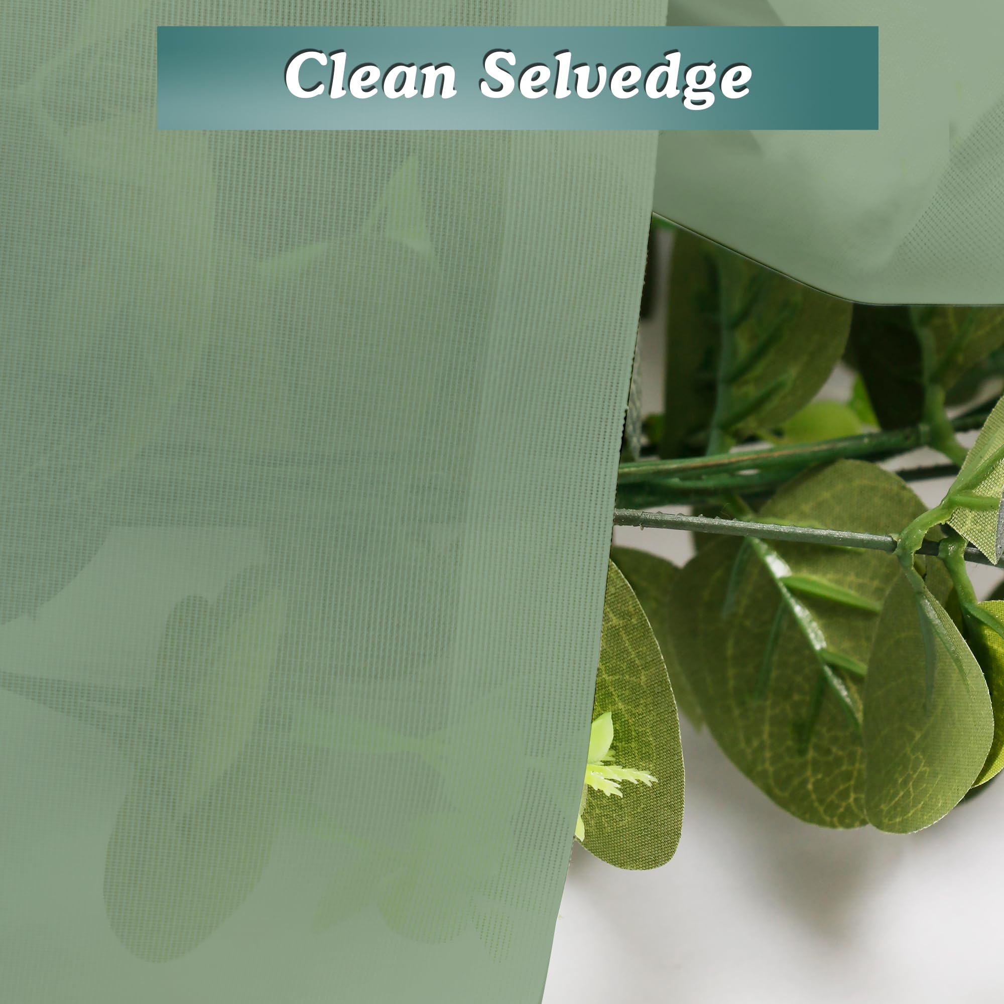 Sage Green Sheer Valances for Windows (2 Count)