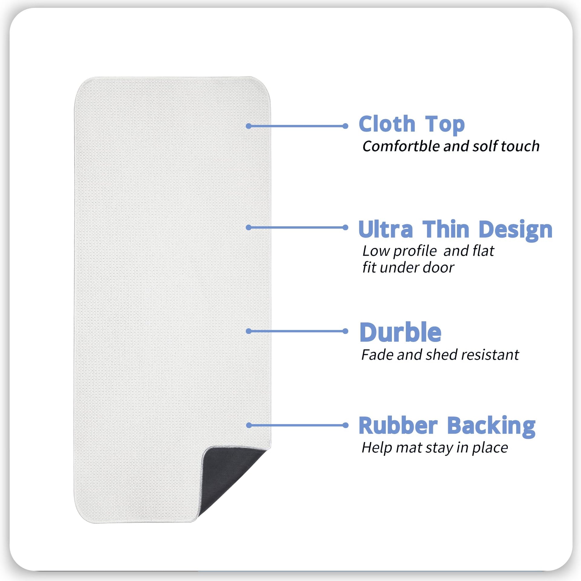 Bath Mat Ultra Thin Bathroom Runner Rugs (18 Sq Ft)